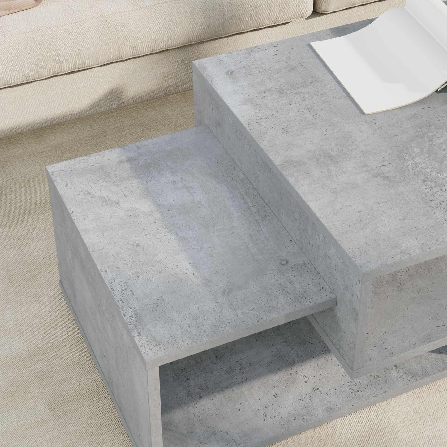 vidaXL Τραπεζάκι σαλονιού Σκυρόδεμα Γκρι 105 x 50 x 32,5 εκ