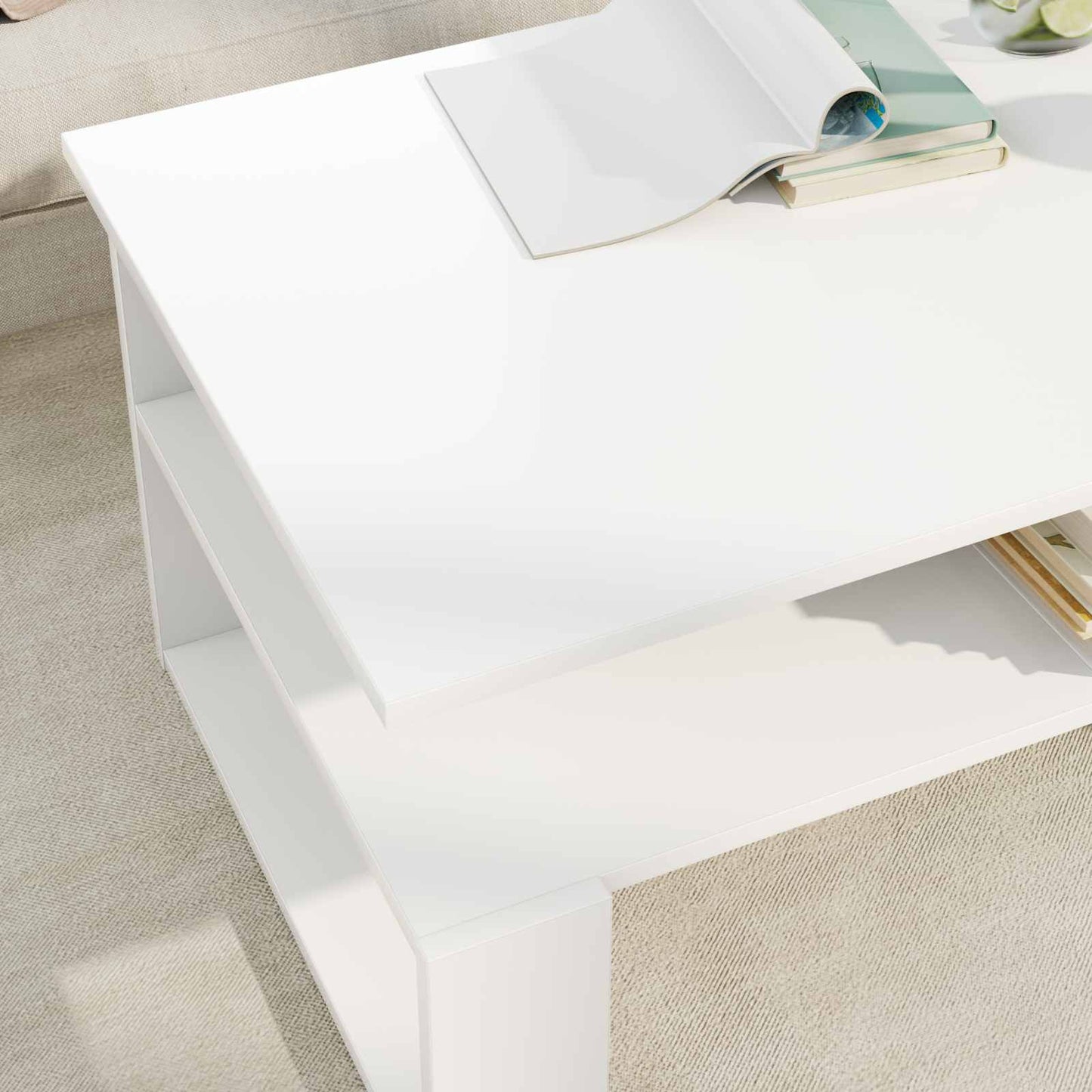 vidaXL Τραπεζάκι σαλονιού Λευκό 90 x 50 x 40 cm Επεξεργασμένο ξύλο