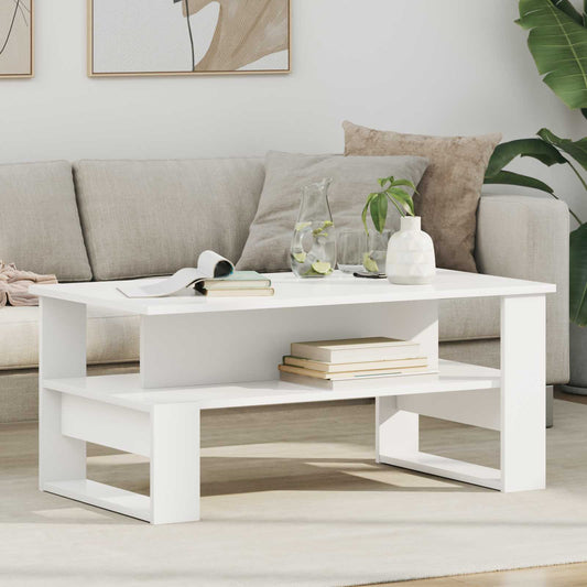vidaXL Τραπεζάκι σαλονιού Λευκό 90 x 50 x 40 cm Επεξεργασμένο ξύλο