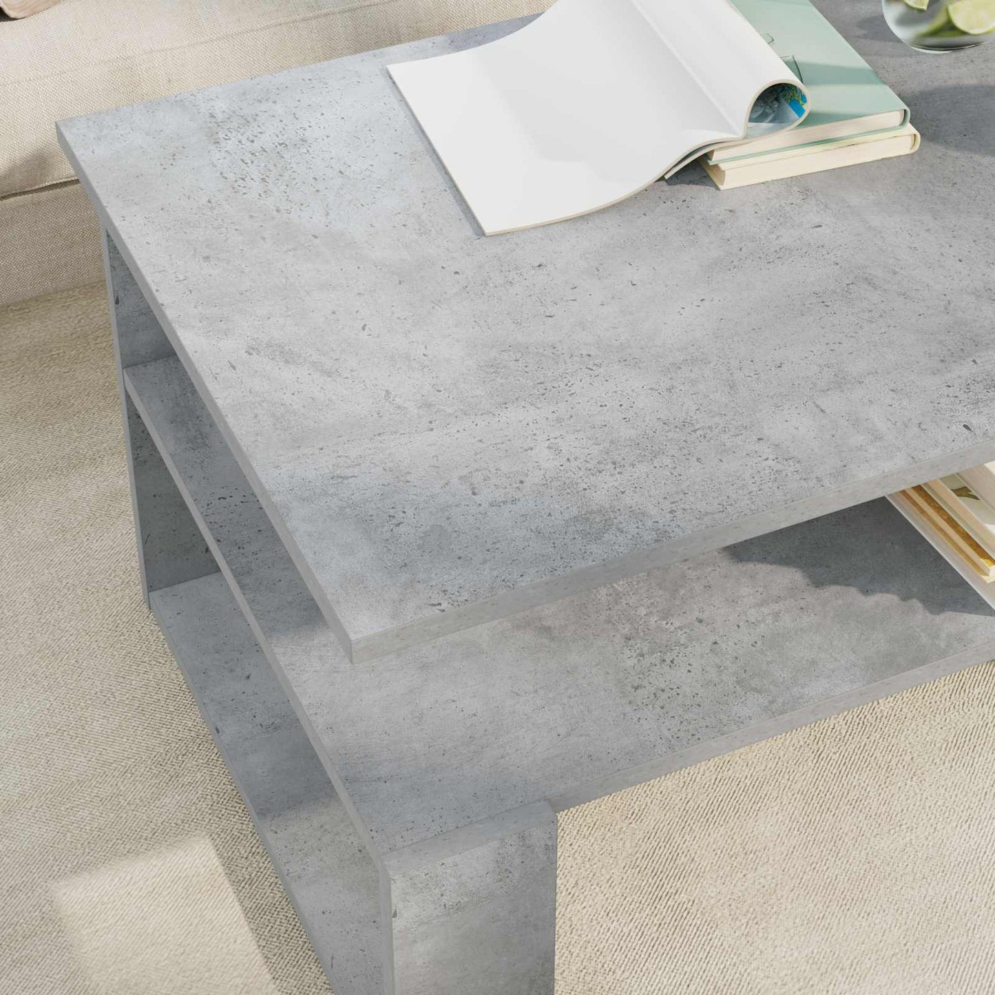 vidaXL Τραπεζάκι σαλονιού Σκυρόδεμα Γκρι 90 x 50 x 40 cm
