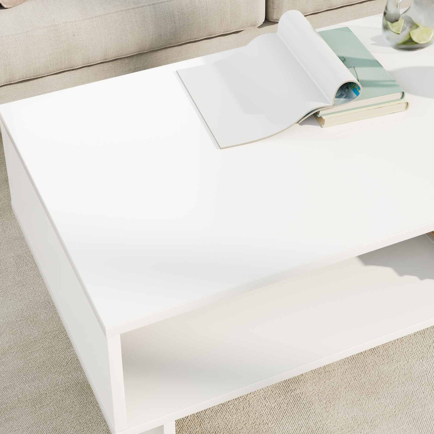 vidaXL Τραπεζάκι σαλονιού Λευκό 100 x 46 x 35 εκ. Επεξεργασμένο ξύλο