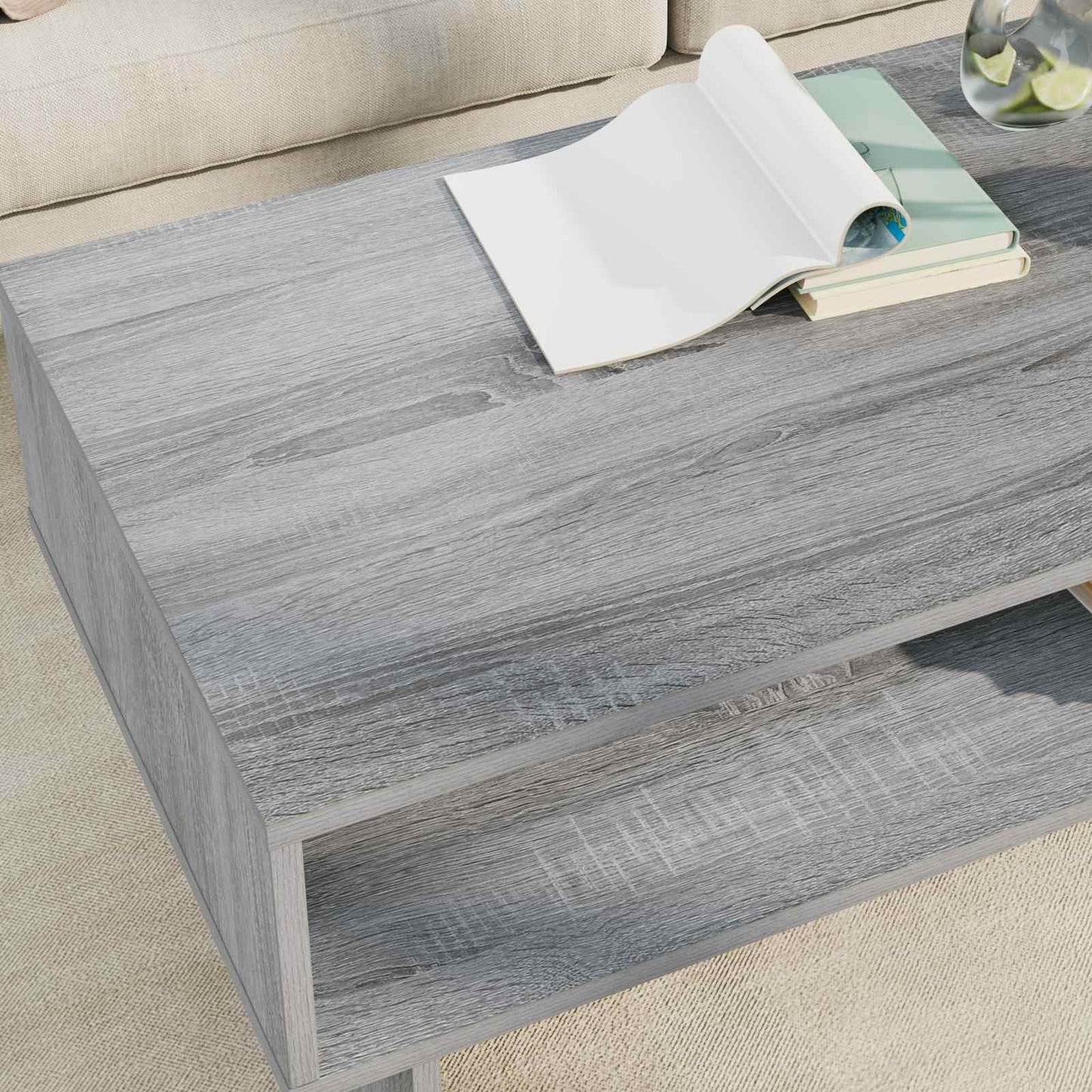 vidaXL Τραπεζάκι σαλονιού Γκρίζο Σονομα 100 x 46 x 35 εκ.