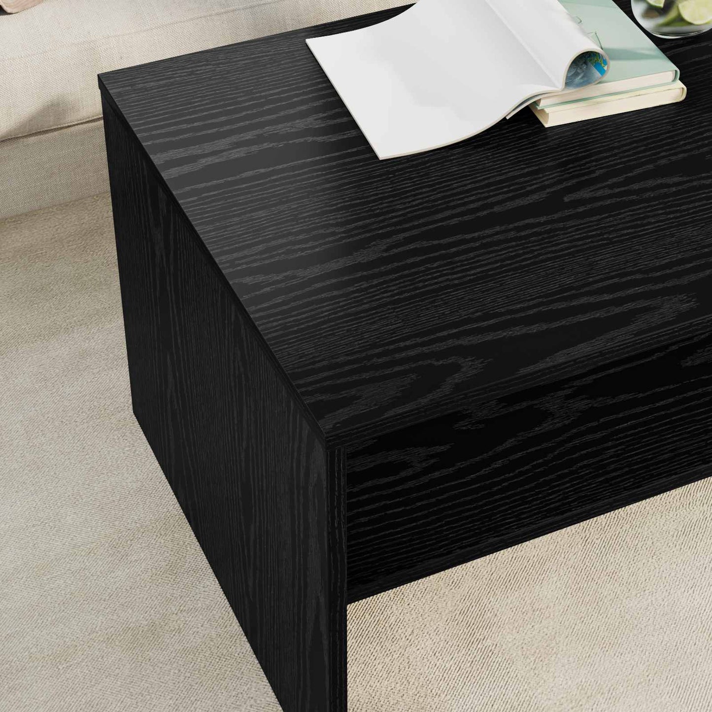 vidaXL Τραπεζάκι σαλονιού Μαύρη Οξυά 80 x 50 x 40 cm