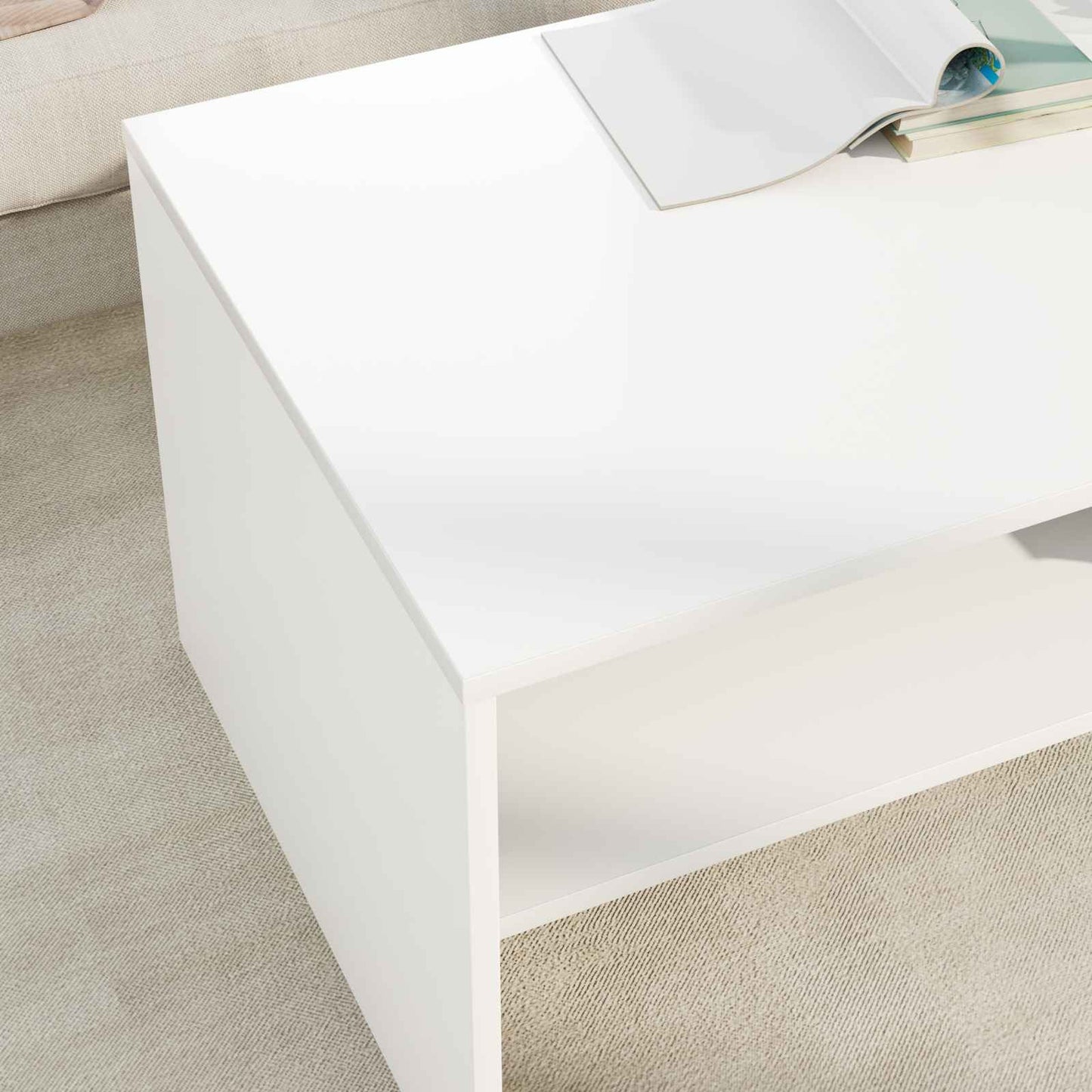 vidaXL Τραπεζάκι σαλονιού Λευκό 100 x 50 x 40 cm Επεξεργασμένο ξύλο