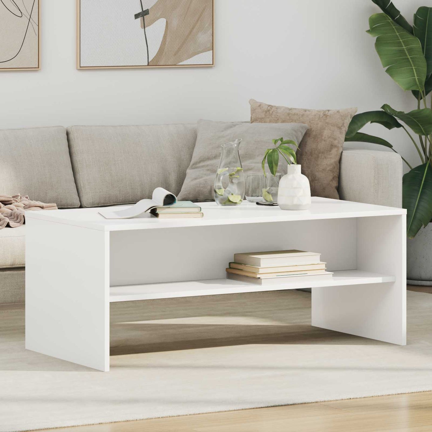 vidaXL Τραπεζάκι σαλονιού Λευκό 100 x 50 x 40 cm Επεξεργασμένο ξύλο