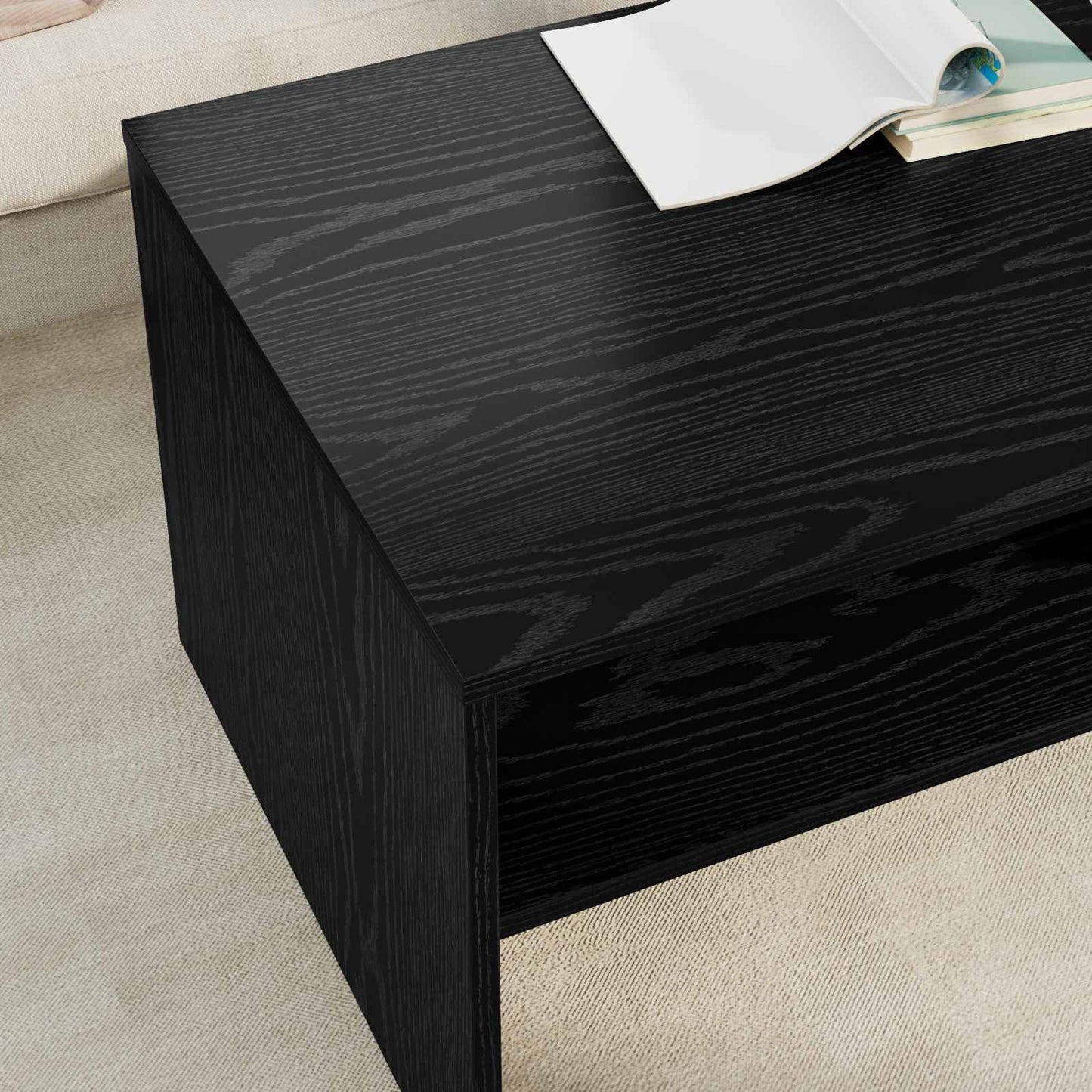 vidaXL Τραπεζάκι σαλονιού Μαύρη Οξυά 100 x 50 x 40 cm
