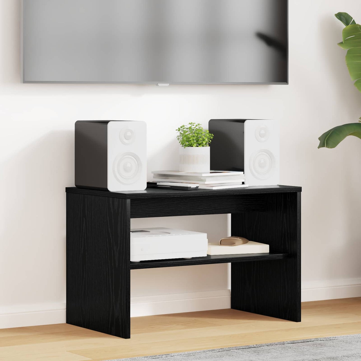 vidaXL Ντουλάπι TV 60 x 35 x 40 εκ. Μαύρη Οξυά Επεξεργασμένο Ξύλο