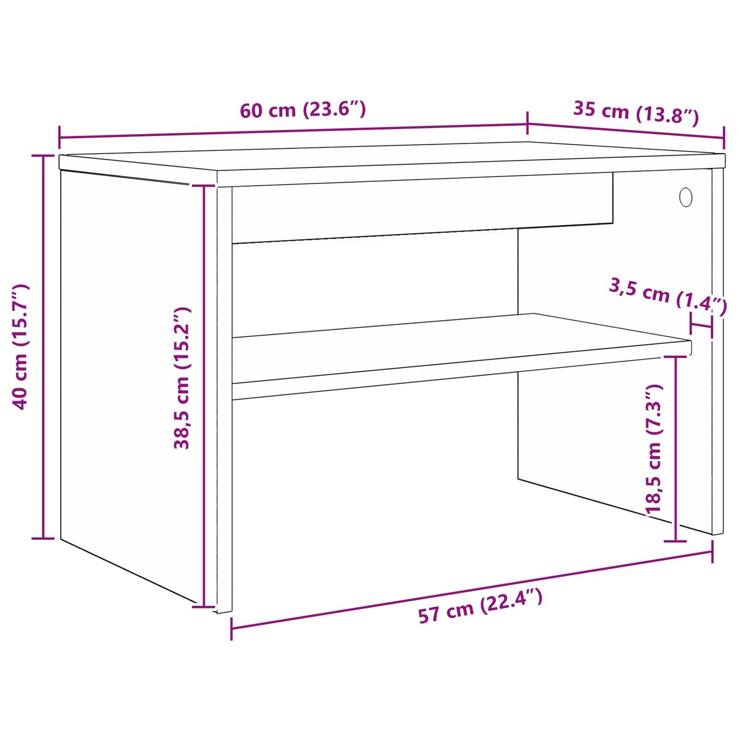 vidaXL Ντουλάπι TV 60 x 35 x 40 εκ. Artisan Oak Επεξεργασμένο Ξύλο