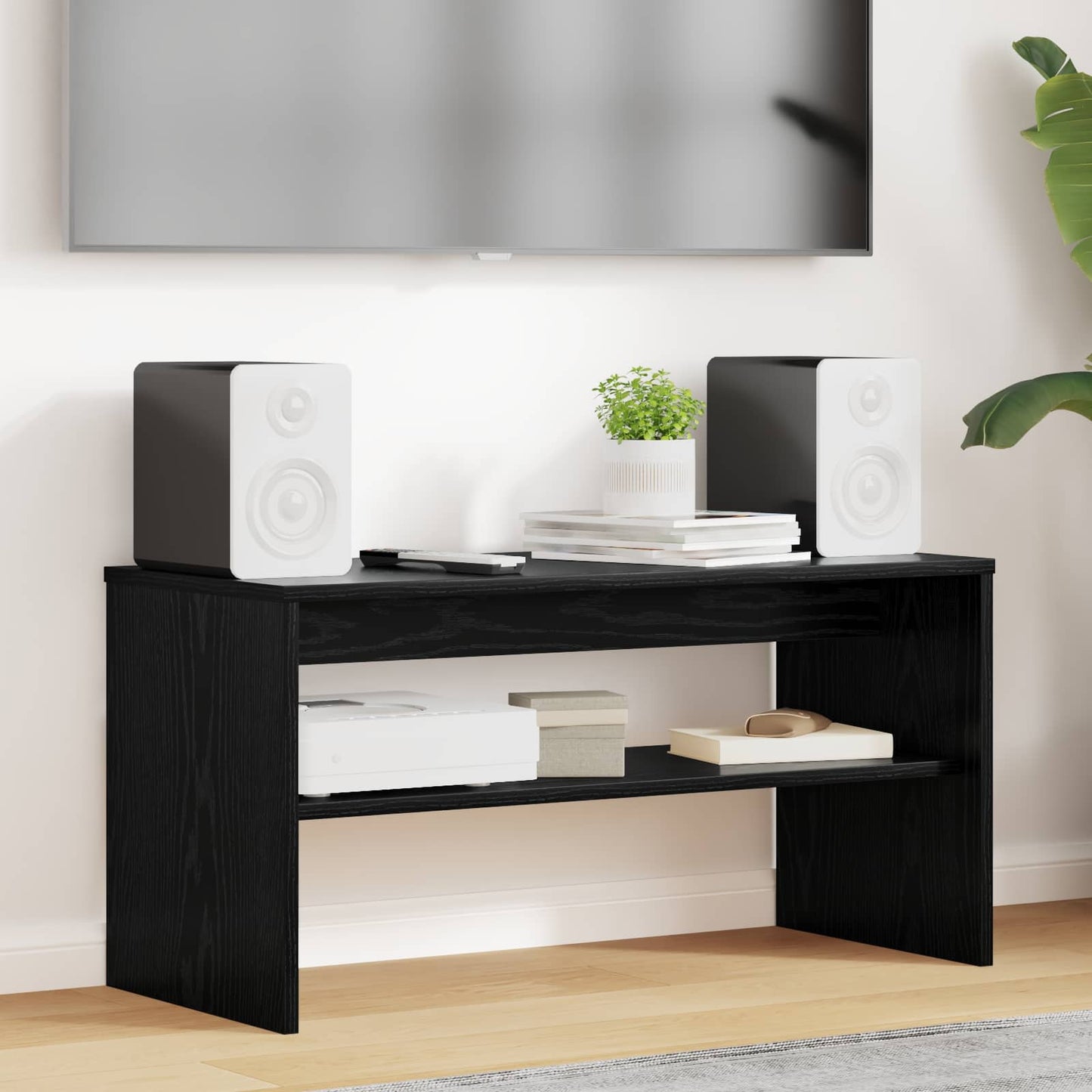 vidaXL Ντουλάπι TV 80 x 35 x 40 εκ Μαύρη Οξυά Επεξεργασμένο Ξύλο