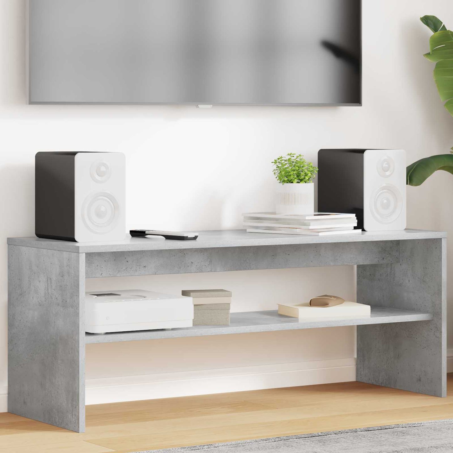 vidaXL Ντουλάπι TV 100 x 35 x 40 εκ Σκυρόδεμα Γκρι Επεξεργασμένο Ξύλο