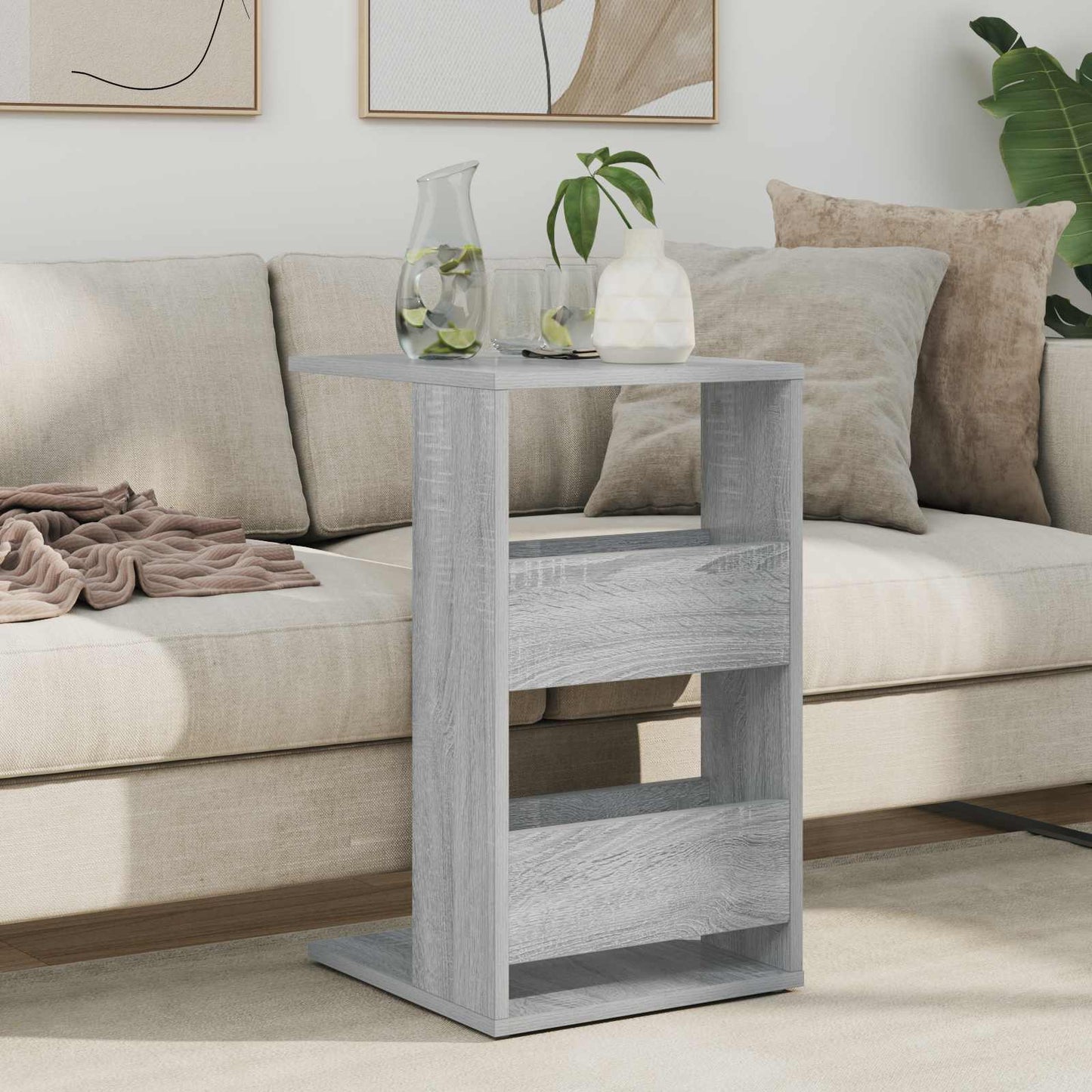 vidaXL Τραπεζάκι Πλευράς Γκρίζο Σονομα 40 x 35 x 60,5 εκ
