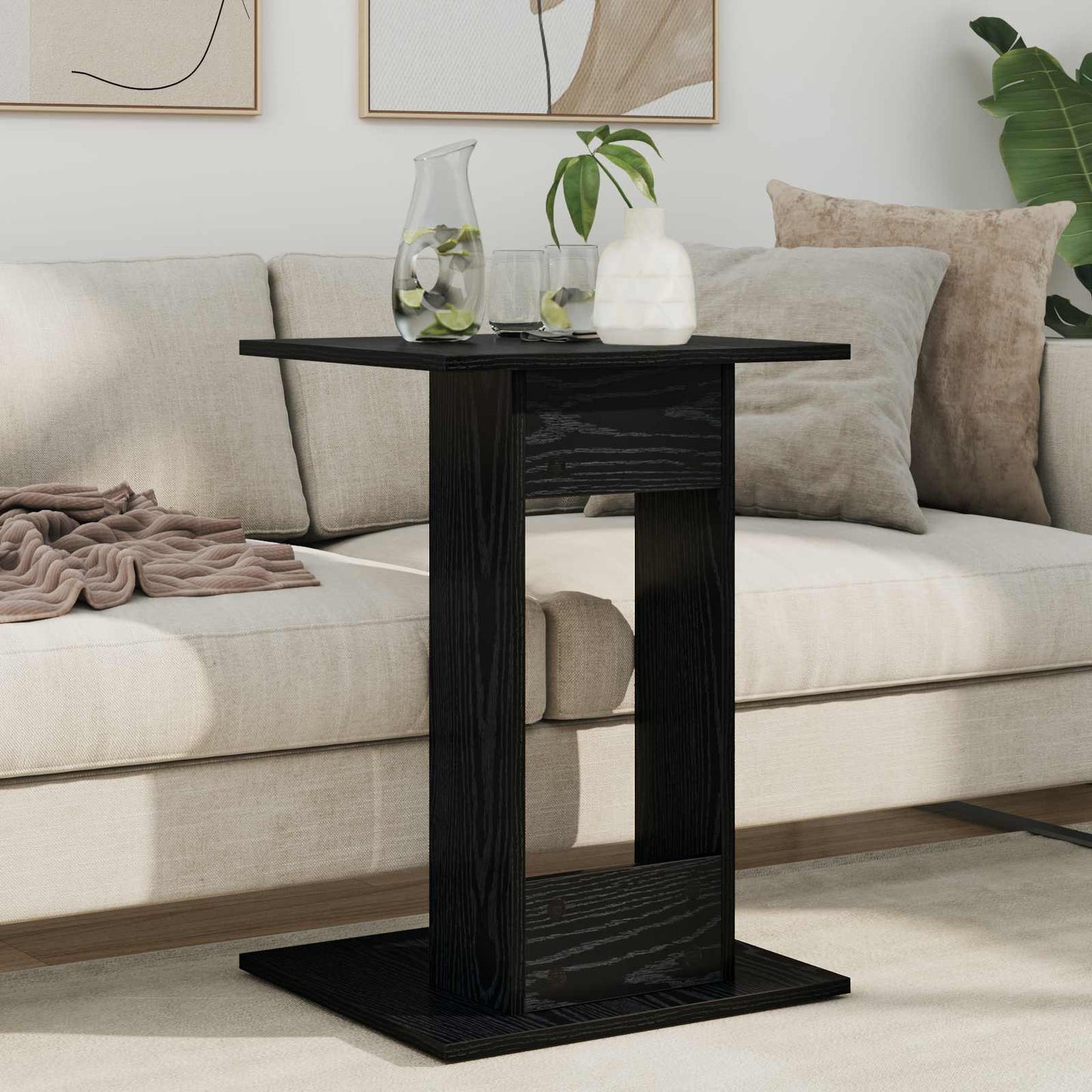 vidaXL Τραπεζάκι Πλευράς Μαύρη Οξυά 45 x 40 x 62,5 εκ.