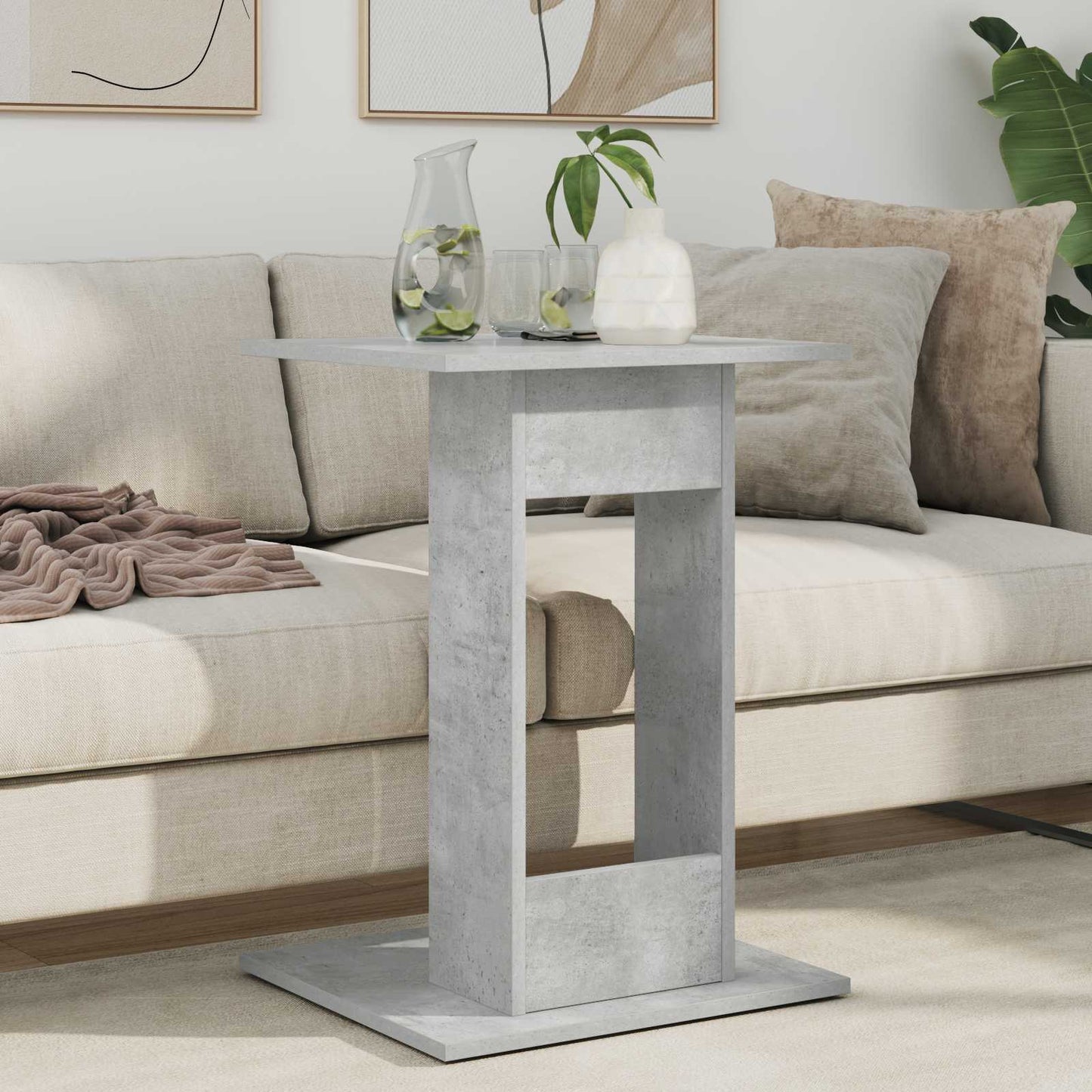 vidaXL Τραπεζάκι Πλευράς Σκυρόδεμα Γκρι 45 x 40 x 62,5 εκ.