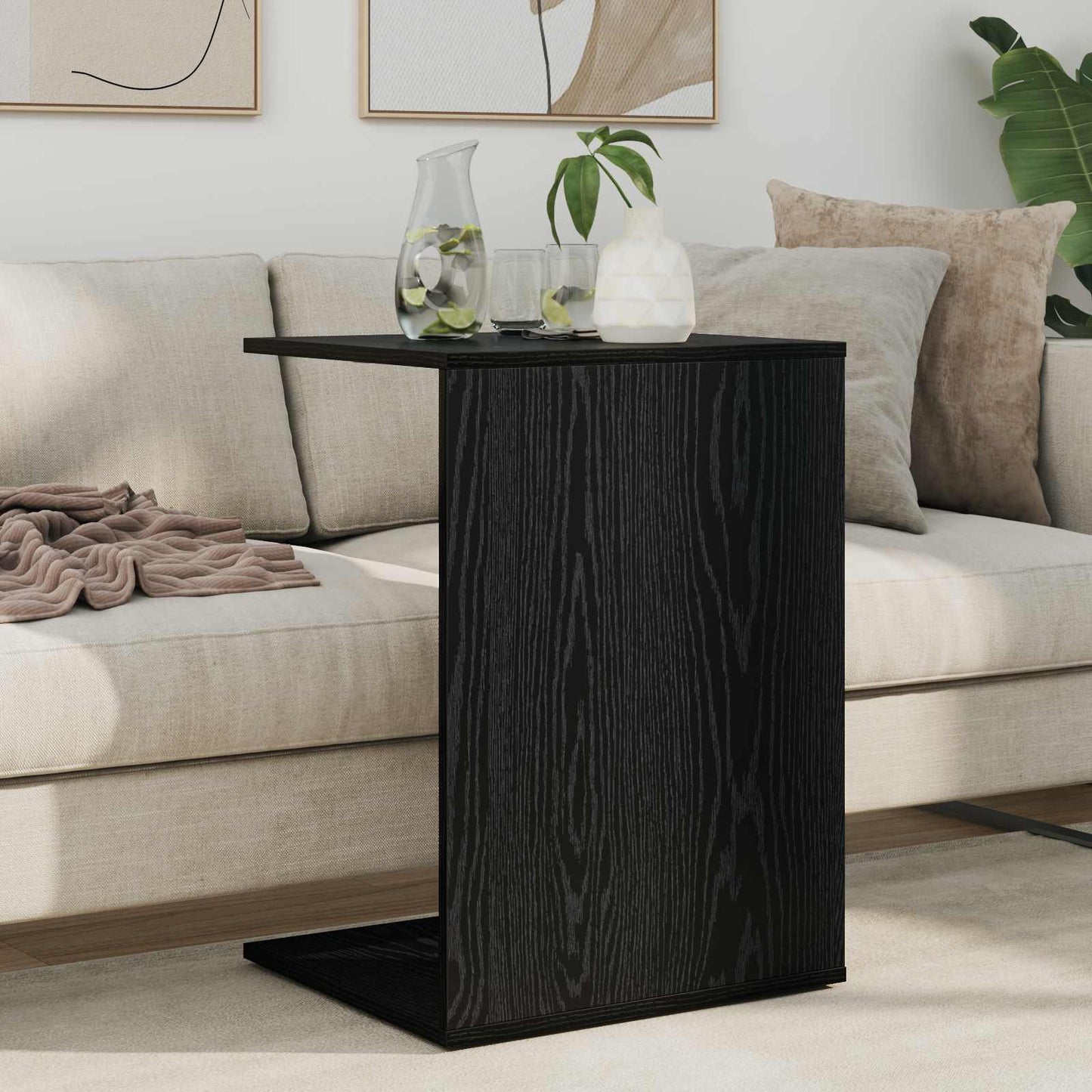 vidaXL Τραπεζάκι Πλευράς Μαύρη Οξυά 45 x 40 x 62,5 εκ.
