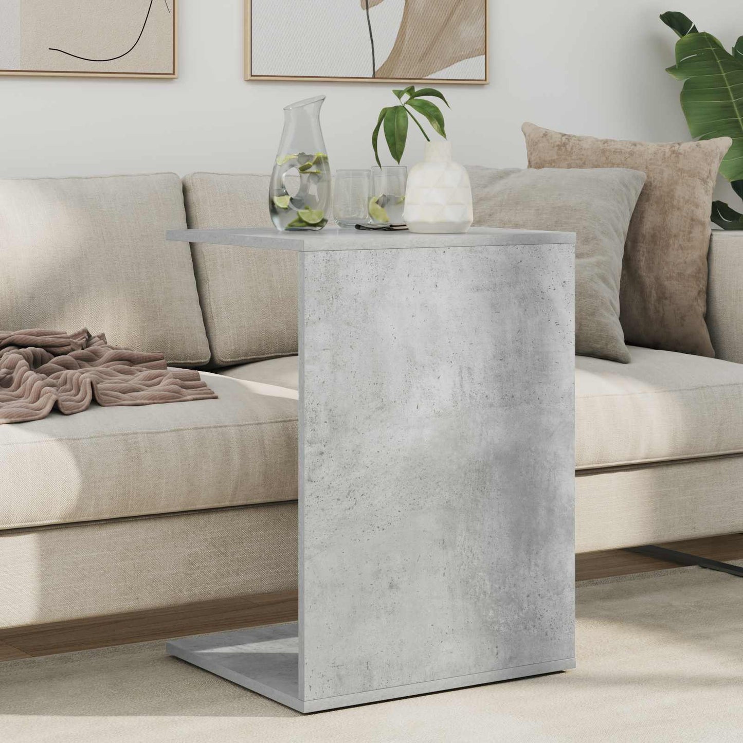 vidaXL Τραπεζάκι Πλευράς Σκυρόδεμα Γκρι 45 x 40 x 62,5 εκ.