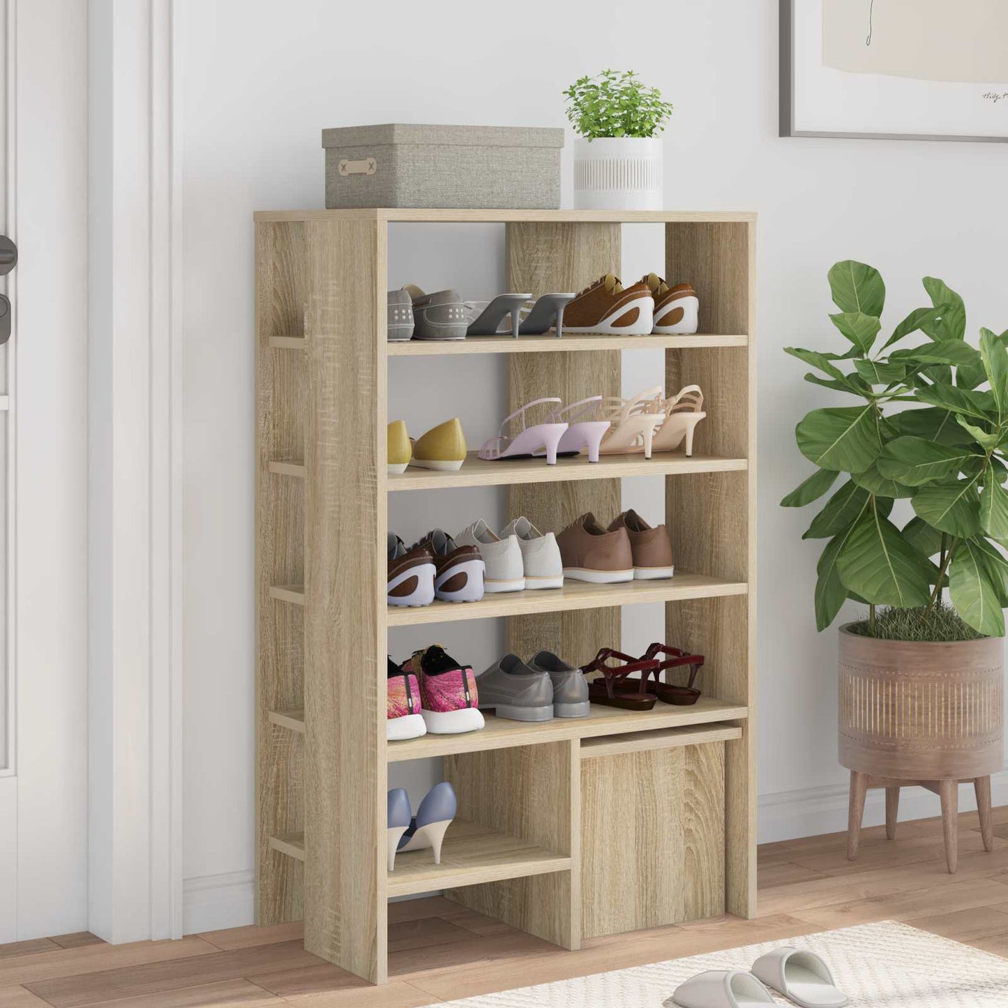 vidaXL Ντουλάπα Παπουτσιών 2 pcs Δρύς Sonoma Επεξεργασμένο ξύλο