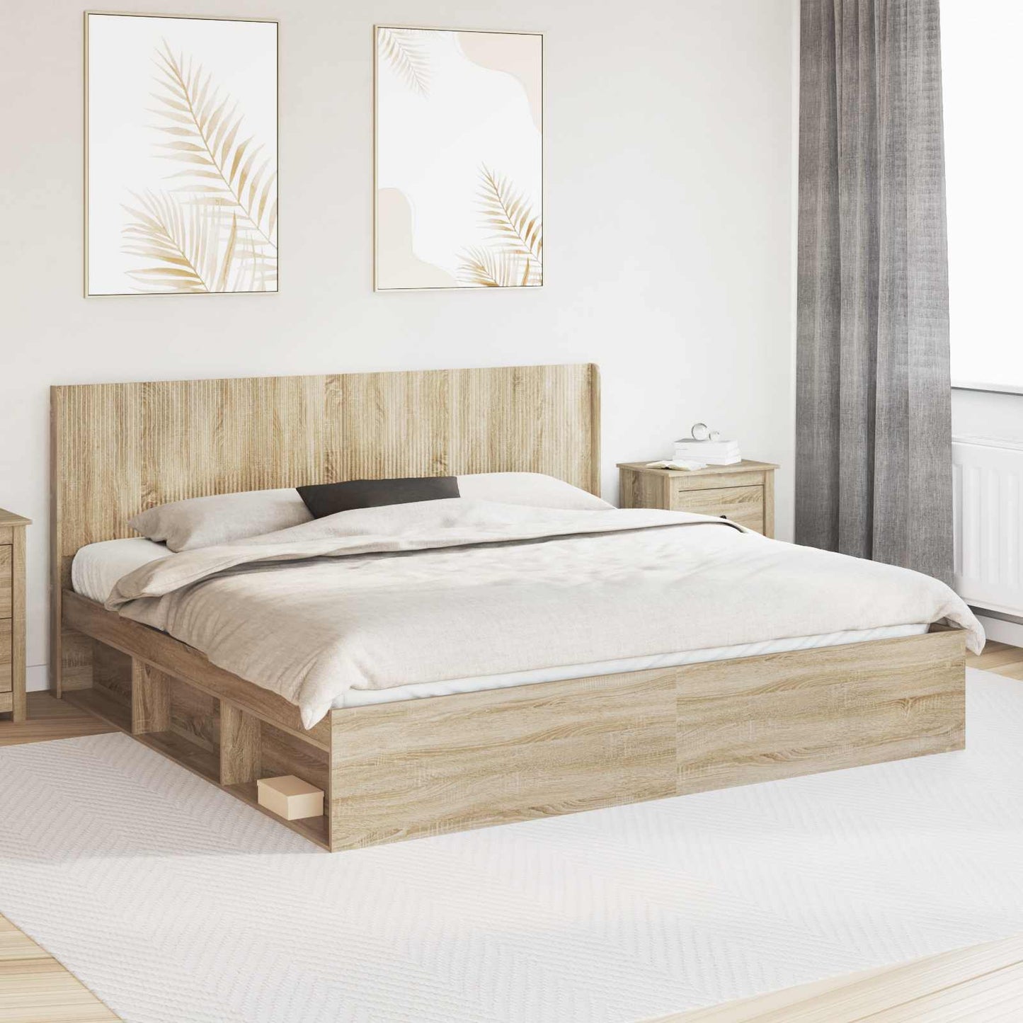vidaXL Καλάθι με αποθήκη και κεφαλάρι Sonoma Δρυς 200 x 200 cm