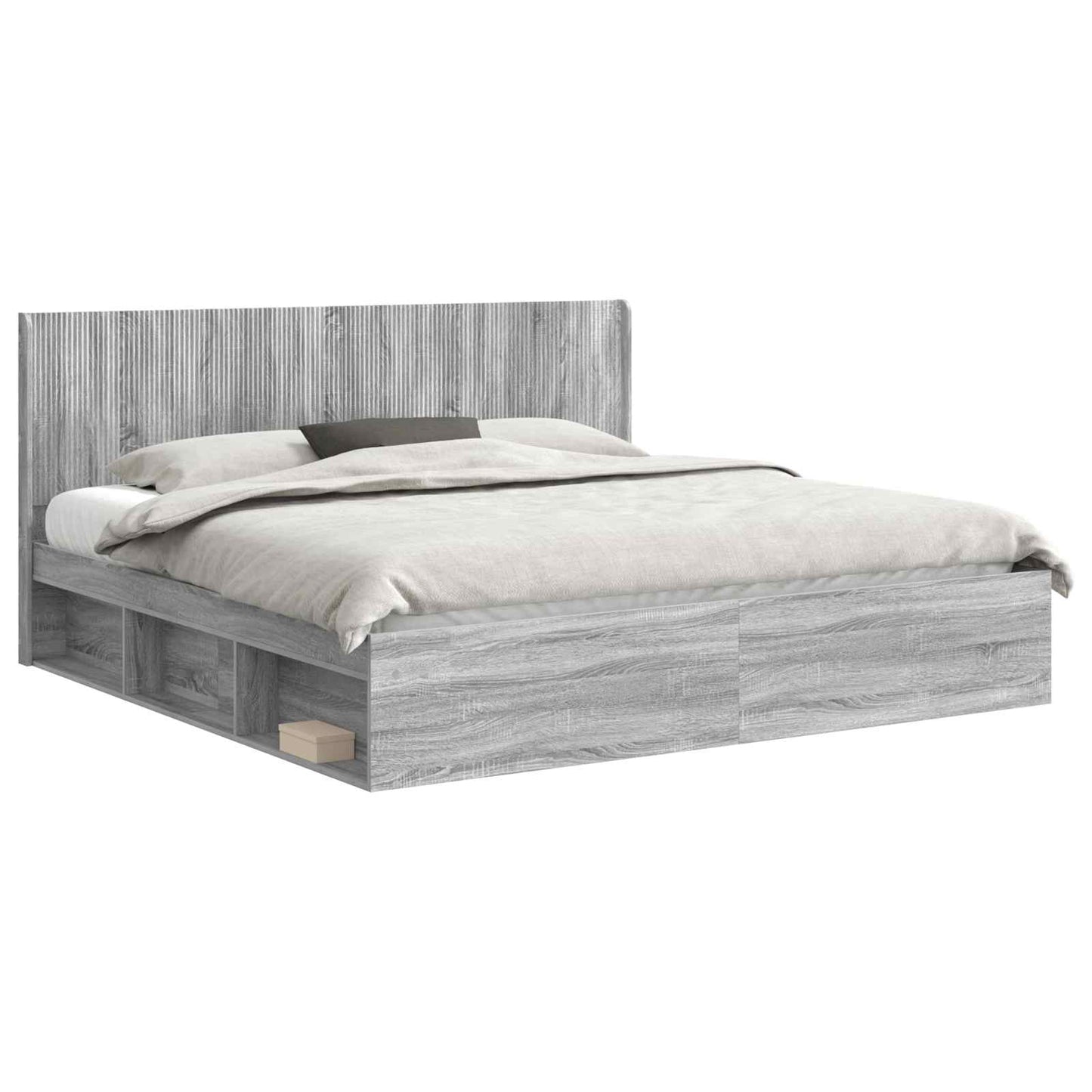 vidaXL Καλάθι με αποθήκη και κεφαλάρι Γκρι Sonoma 180 x 200 cm