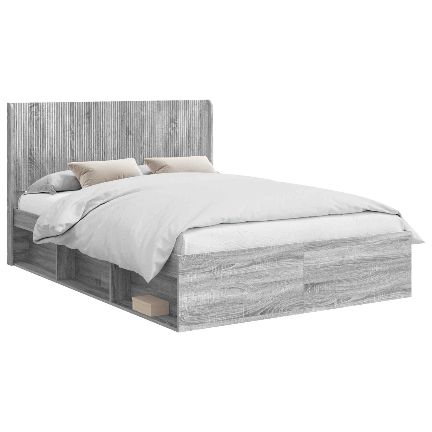 vidaXL Καλάθι με αποθήκη και κεφαλάρι Γκρι Sonoma 150 x 200 cm