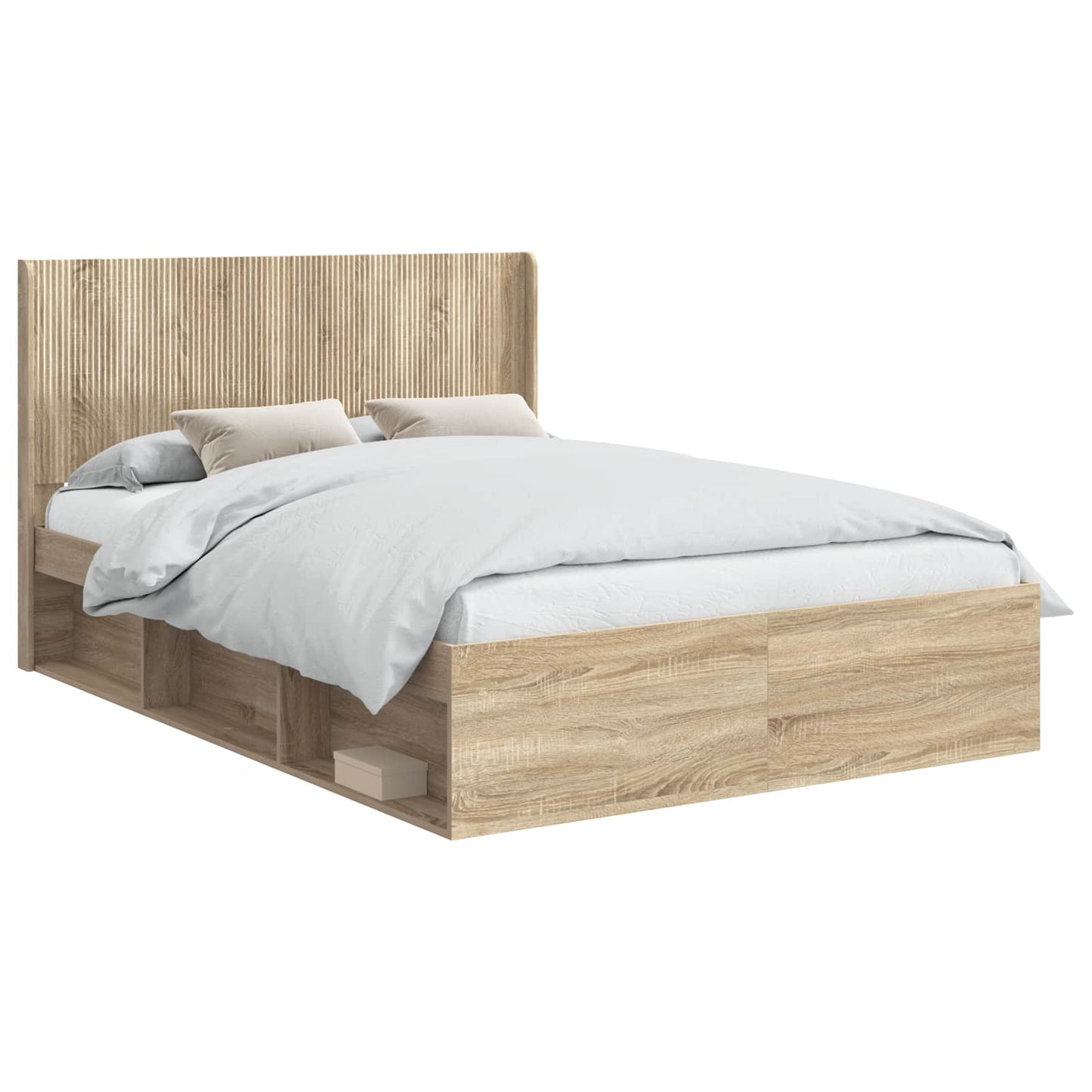 vidaXL Καλάθι με αποθήκη και κεφαλάρι 3 pcs Επεξεργασμένο Ξύλο