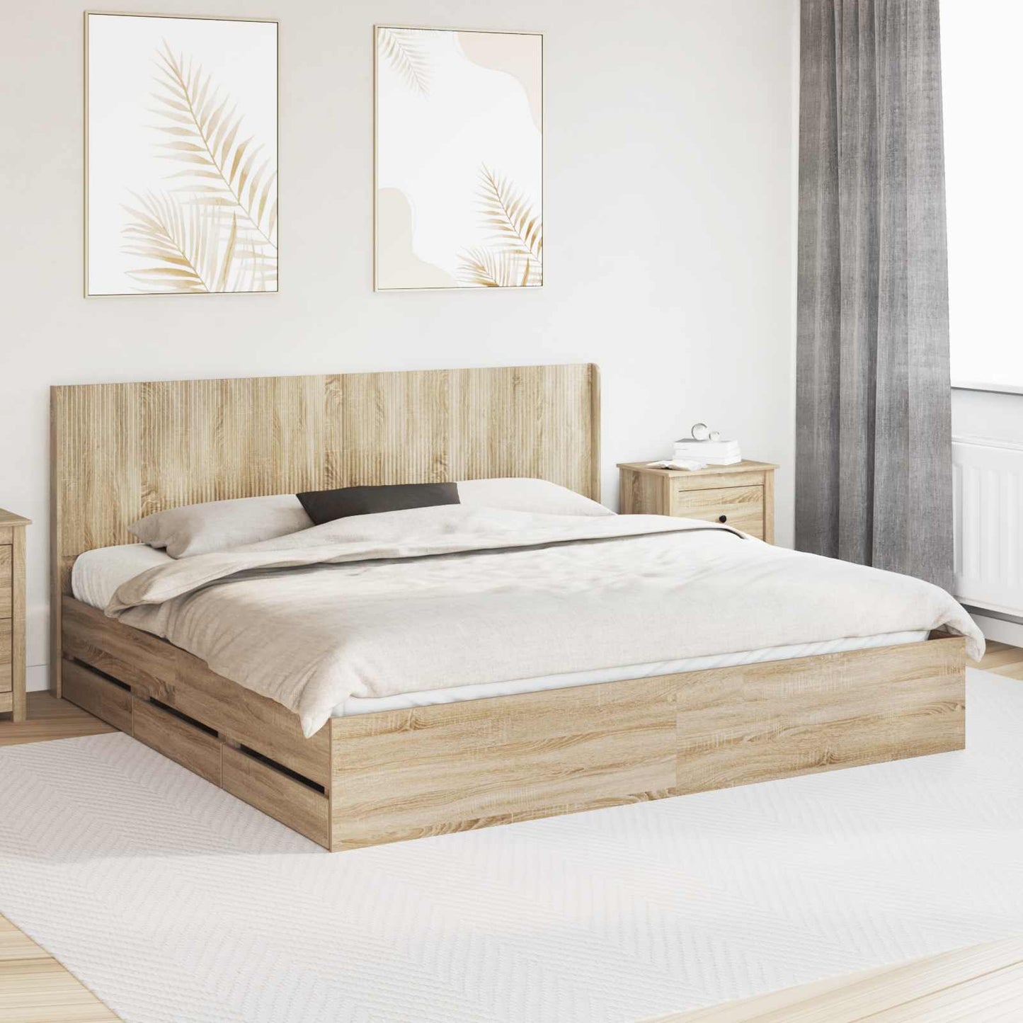 vidaXL Καλάθι με αποθήκη και κεφαλάρι Sonoma Δρυς 200 x 200 cm
