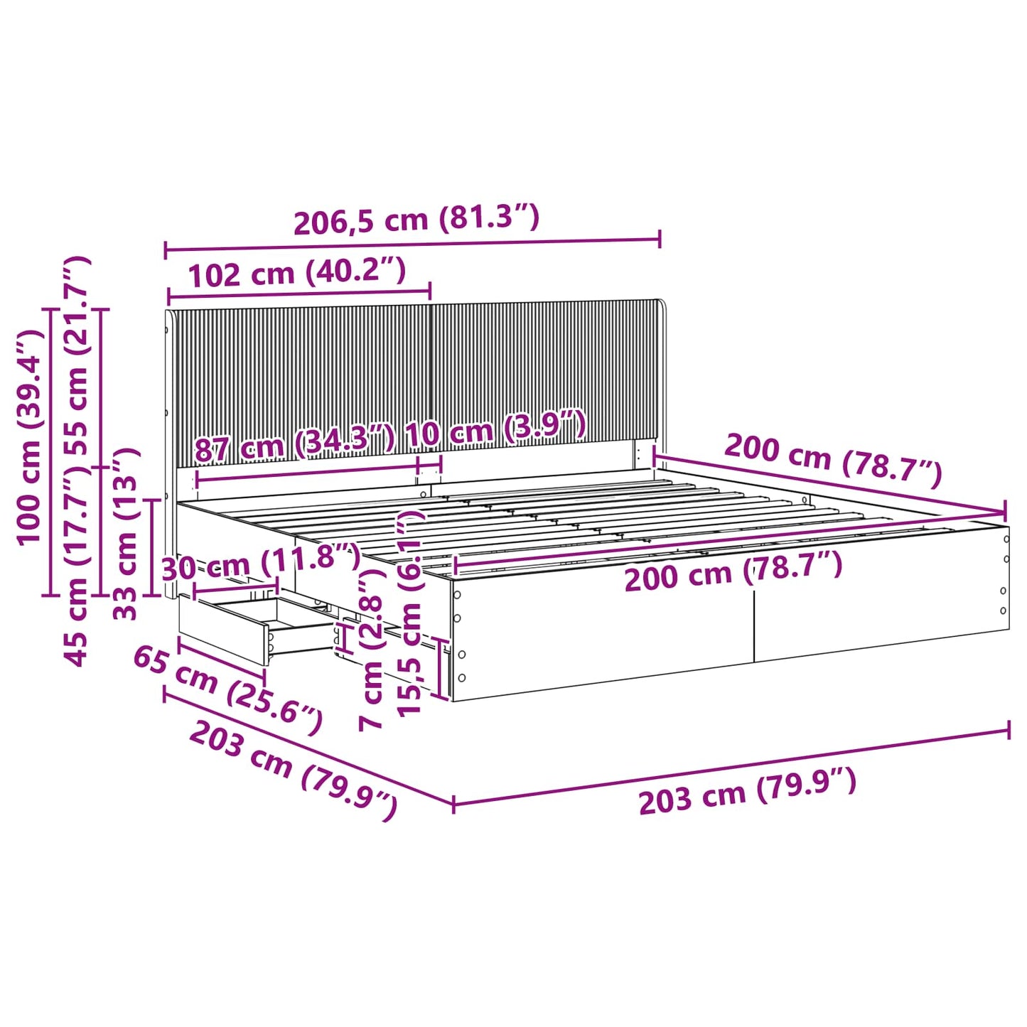 vidaXL Καλάθι με αποθήκη και κεφαλάρι Sonoma Δρυς 200 x 200 cm