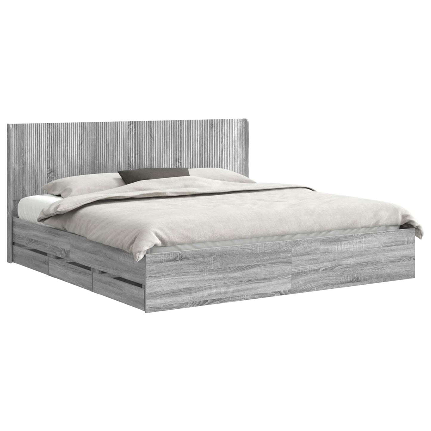 vidaXL Καλάθι με αποθήκη και κεφαλάρι Γκρι Sonoma 180 x 200 cm