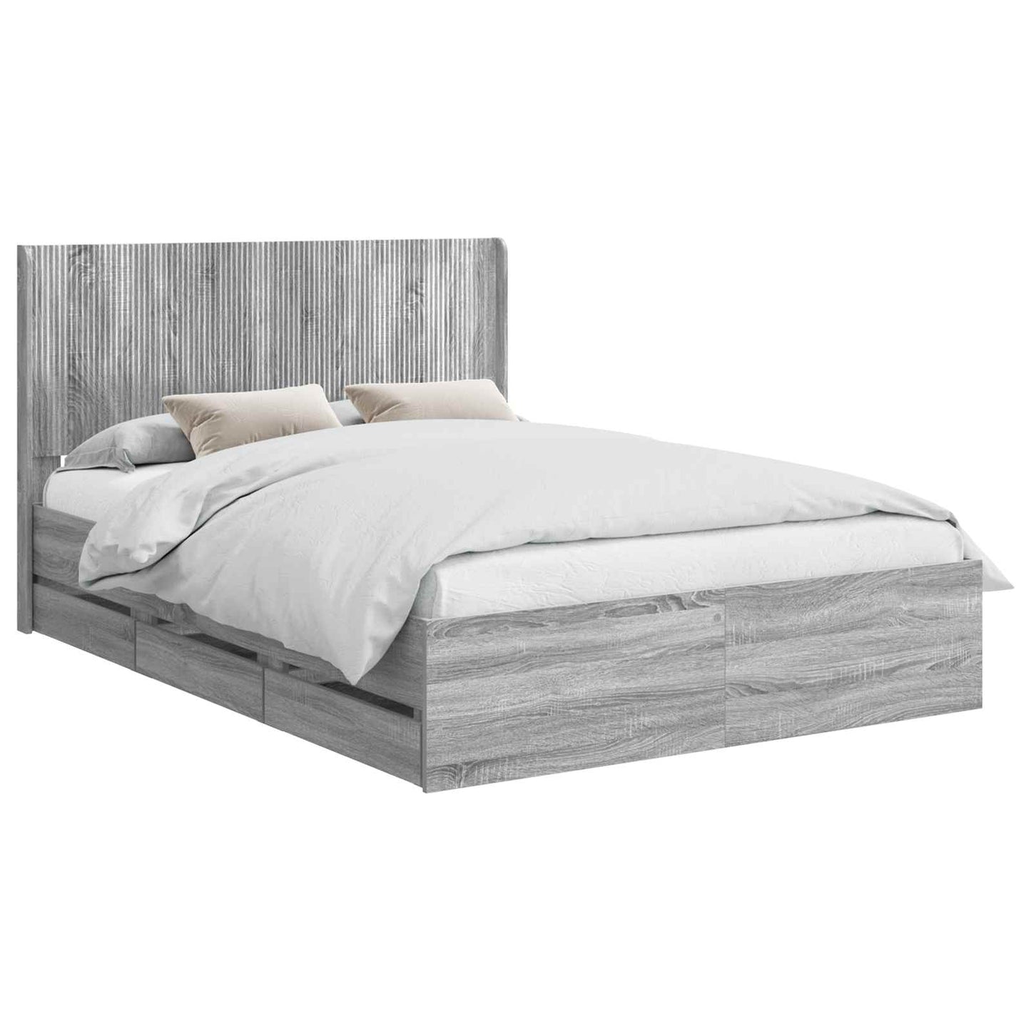 vidaXL Καλάθι με αποθήκη και κεφαλάρι Γκρι Sonoma 140 x 200 cm