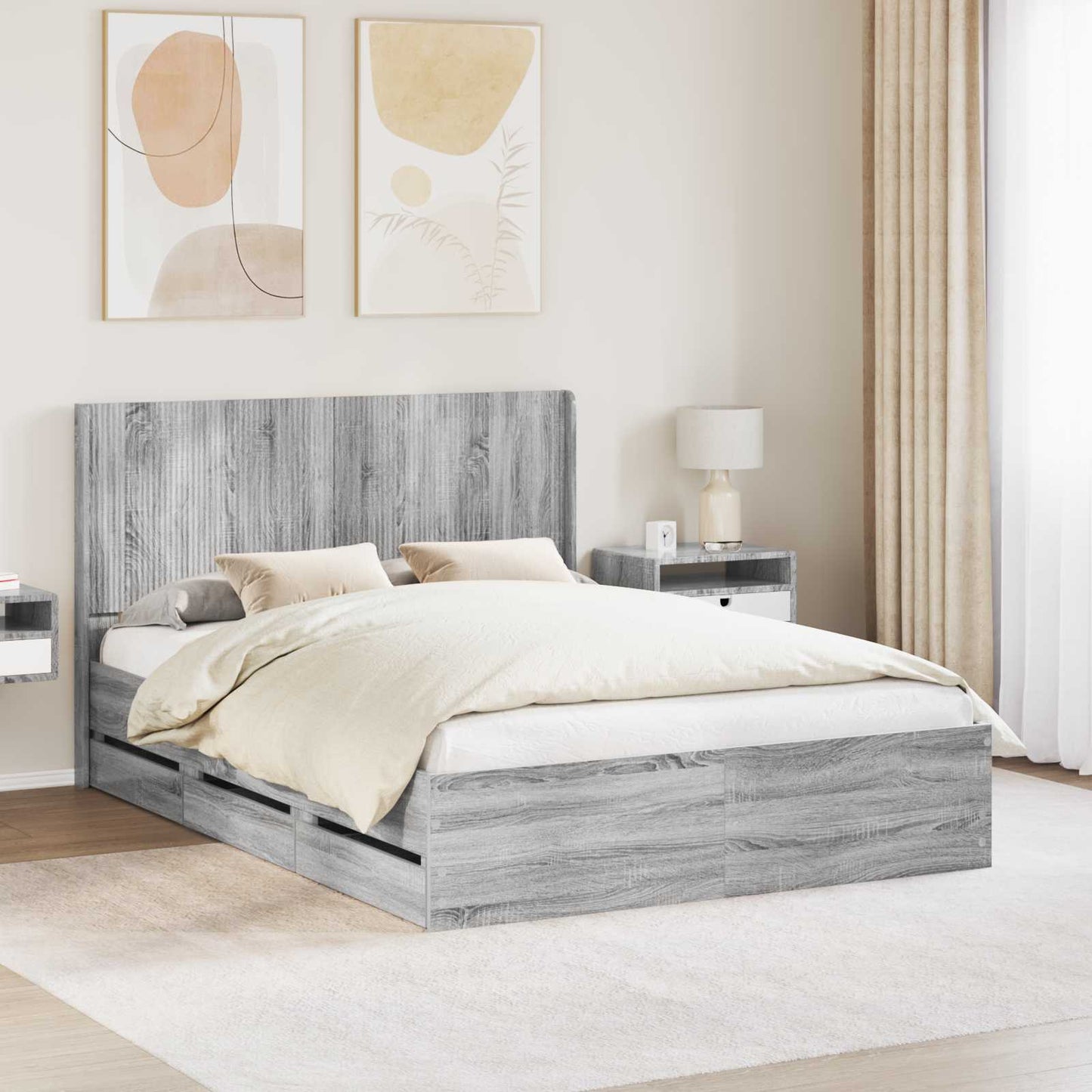 vidaXL Καλάθι με αποθήκη και κεφαλάρι Γκρι Sonoma 120 x 190 cm