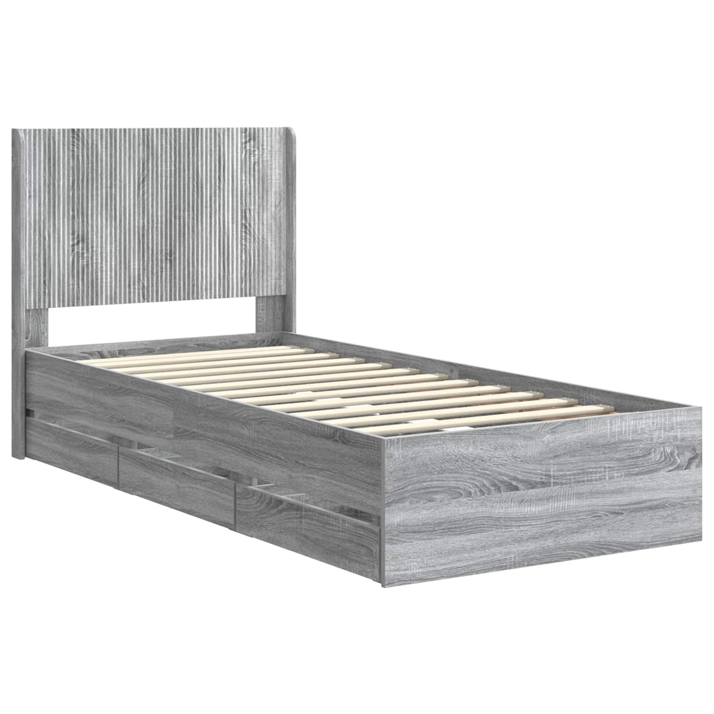 vidaXL Καλάθι με αποθήκη και κεφαλάρι Γκρι Sonoma 100 x 200 cm