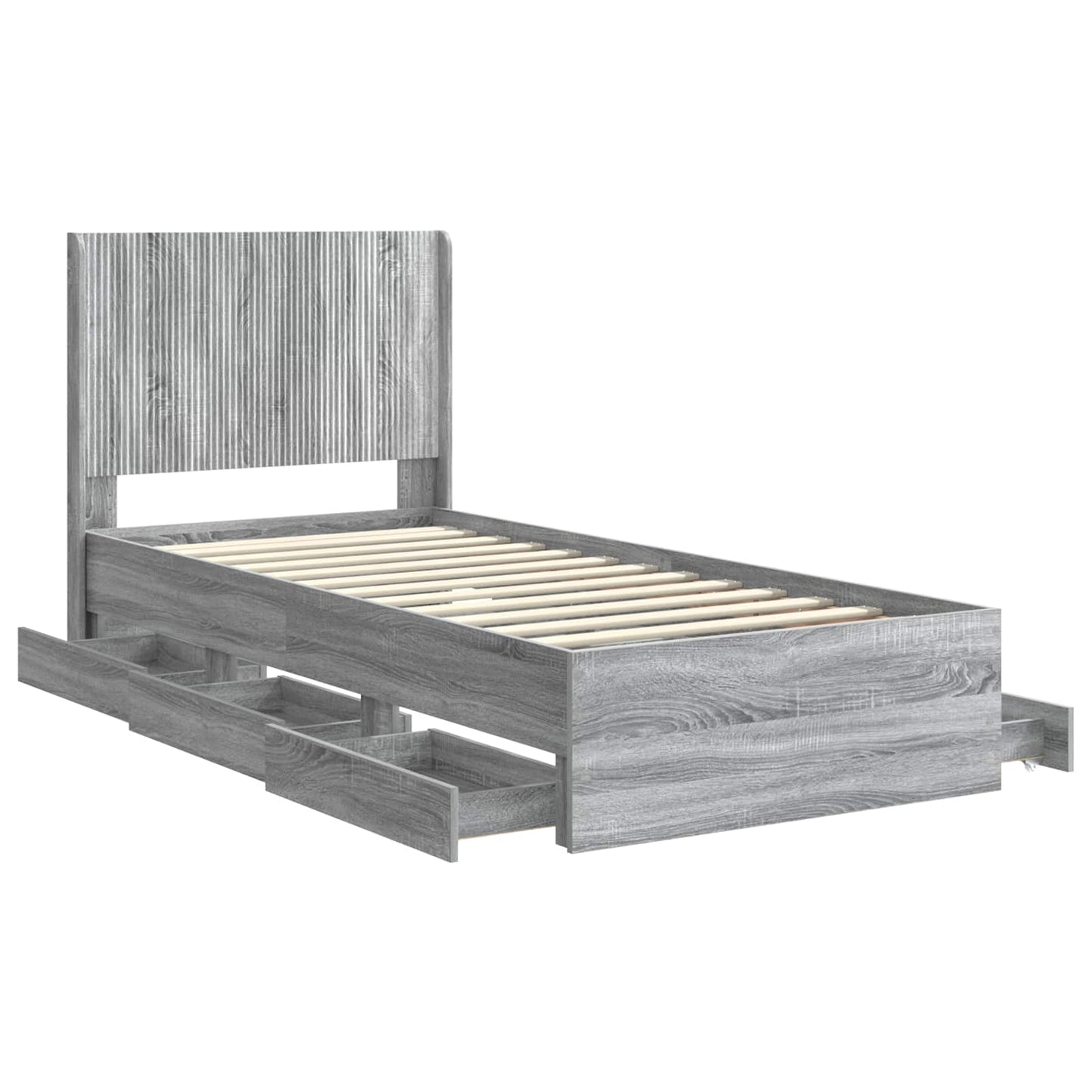 vidaXL Καλάθι με αποθήκη και κεφαλάρι Γκρι Sonoma 90 x 200 cm