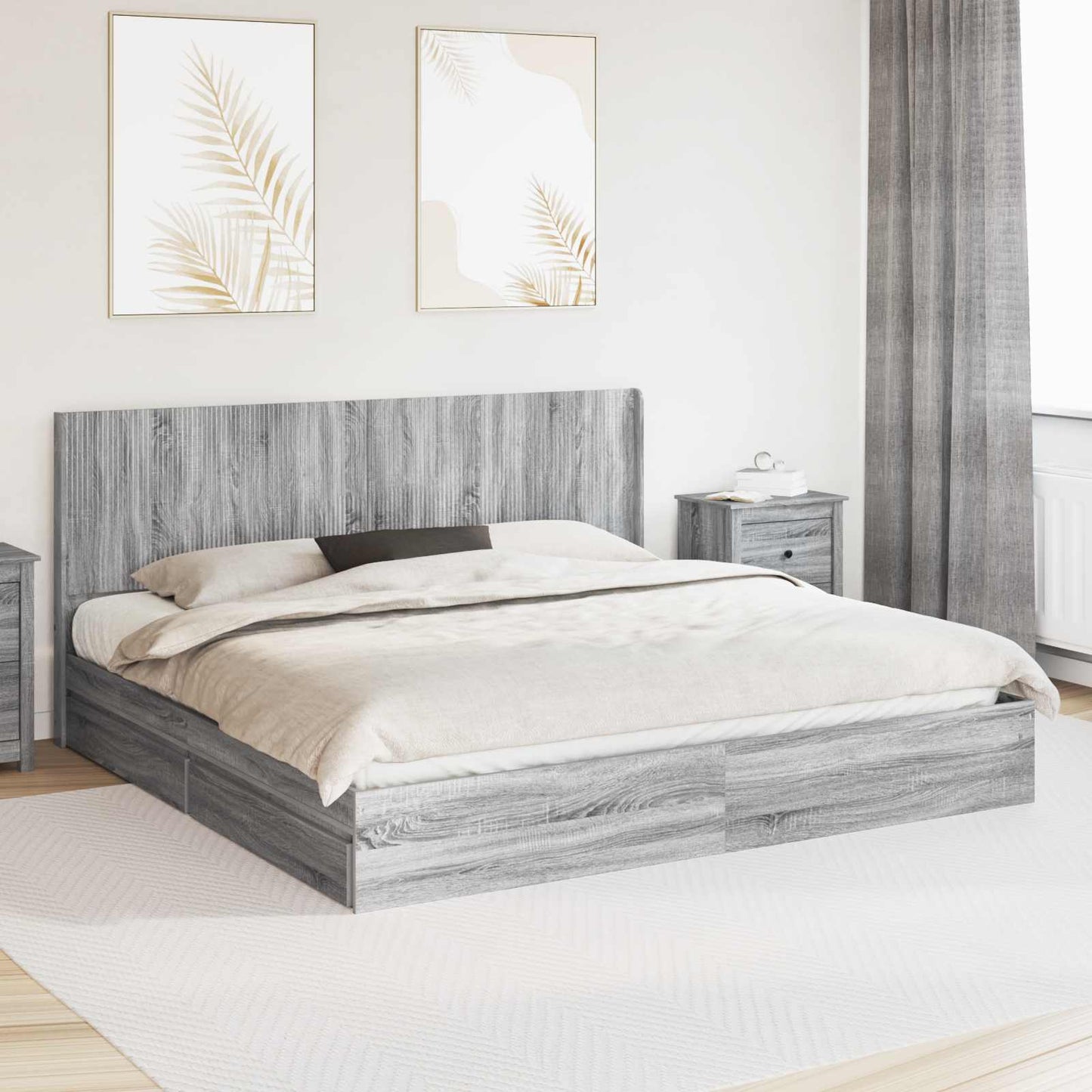 vidaXL Καλάθι με αποθήκη και κεφαλάρι Γκρι Sonoma 200 x 200 cm