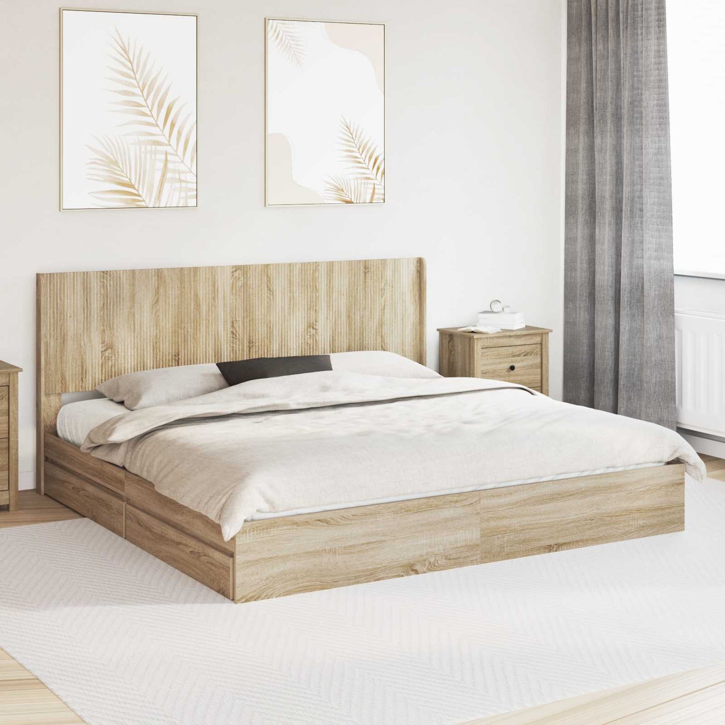 vidaXL Καλάθι με αποθήκη και κεφαλάρι Sonoma Δρυς 180 x 200 cm