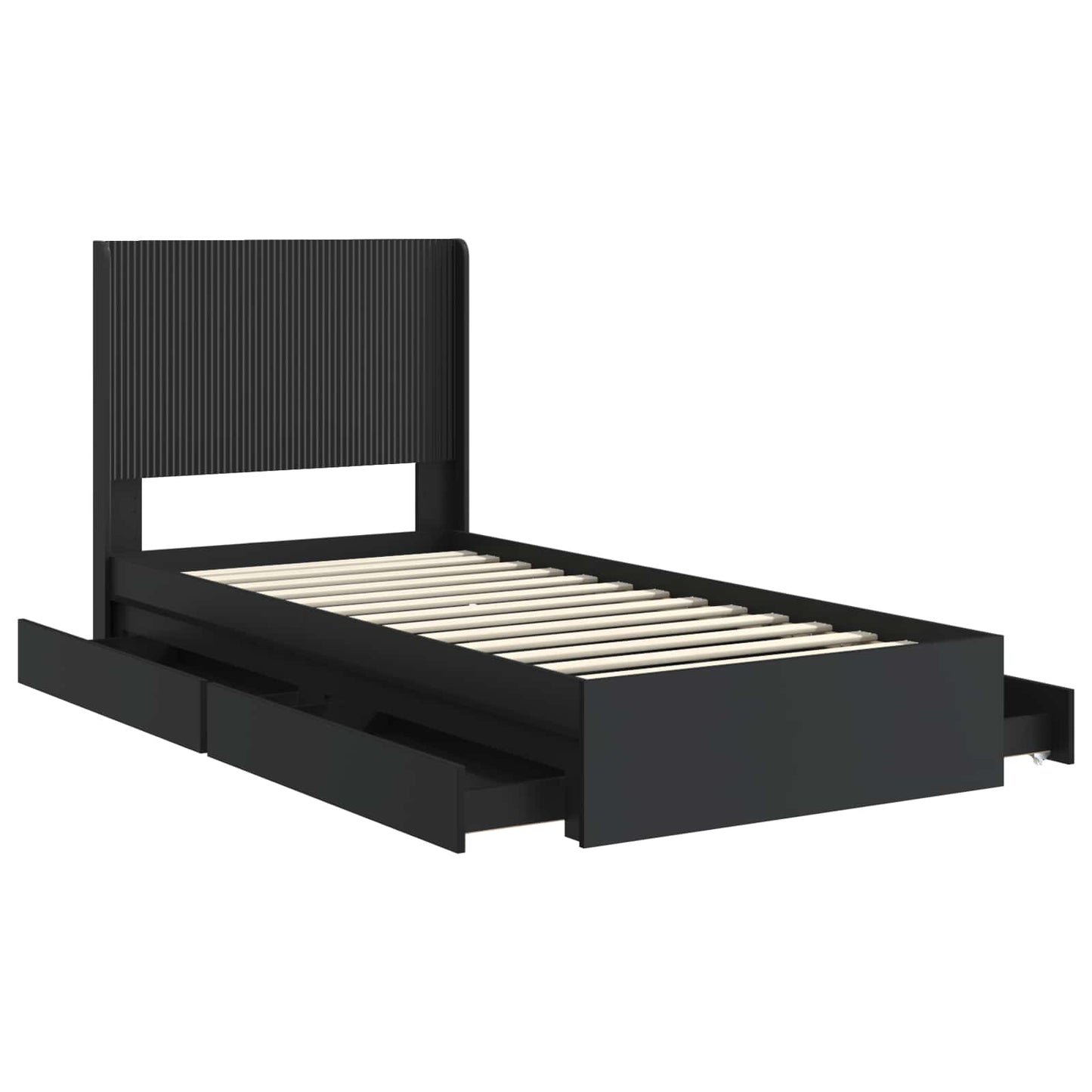 vidaXL Καλάθι με αποθήκη και κεφαλάρι Μαύρο 90 x 190 cm