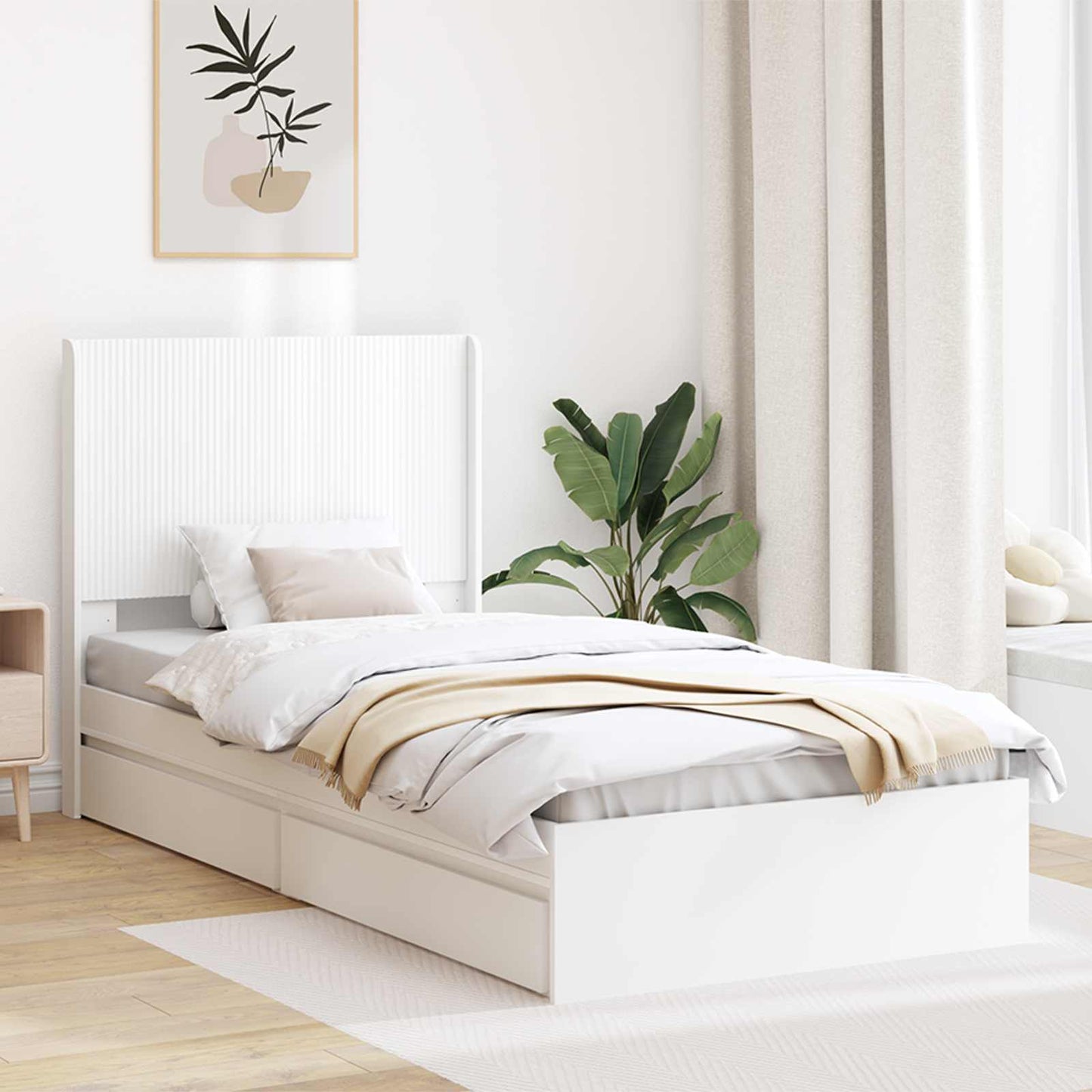vidaXL Καλάθι με αποθήκη και κεφαλάρι Λευκό 75 x 190 cm