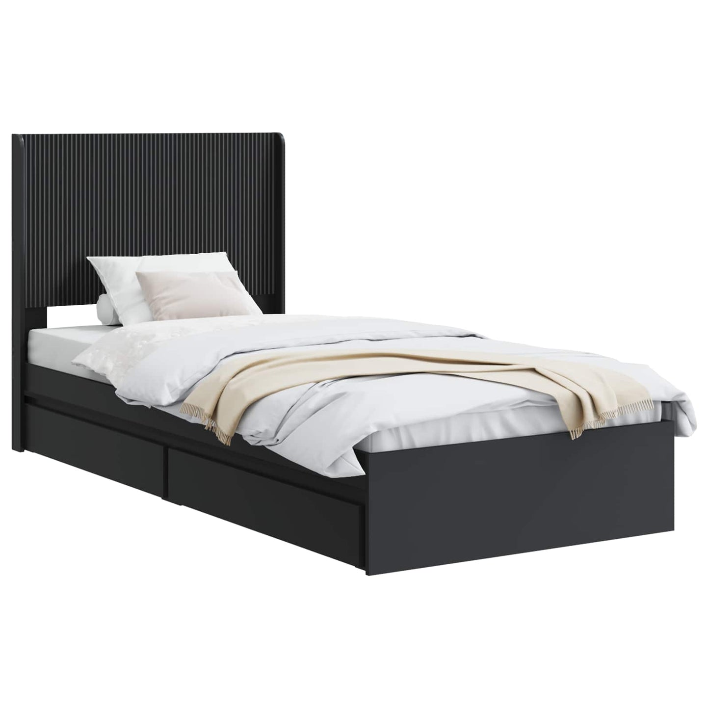 vidaXL Καλάθι με αποθήκη και κεφαλάρι Μαύρο 75 x 190 cm