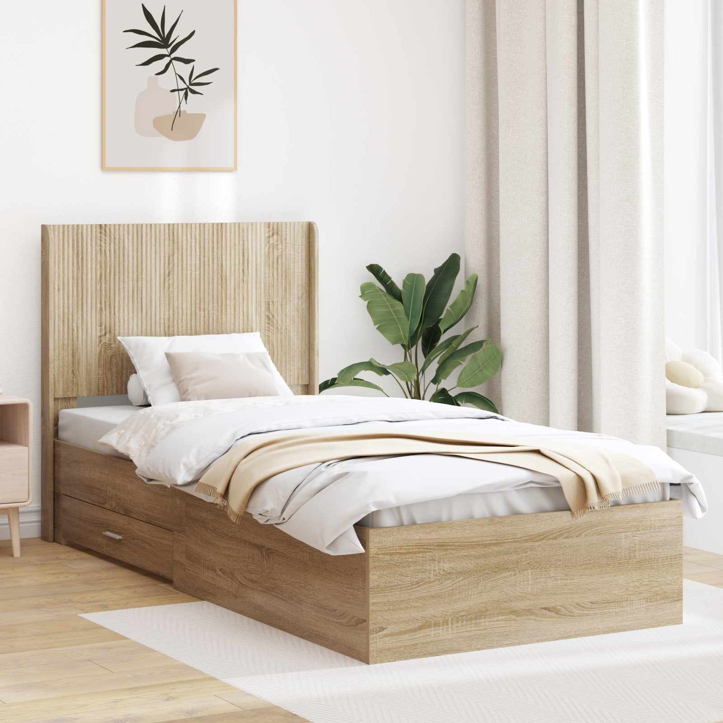 vidaXL Καλάθι με αποθήκη και κεφαλάρι Sonoma Δρυς 100 x 200 cm