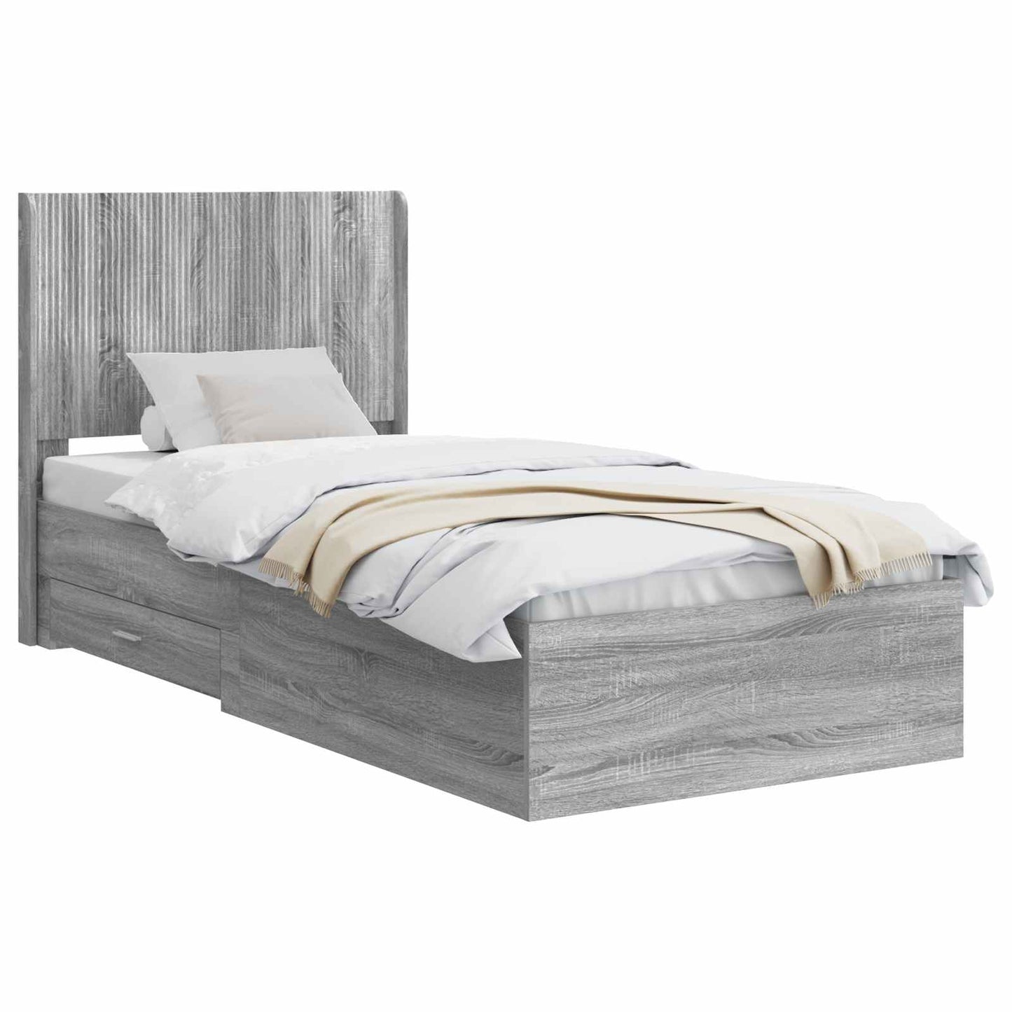 vidaXL Καλάθι με αποθήκη και κεφαλάρι Γκρι Sonoma 100 x 200 cm