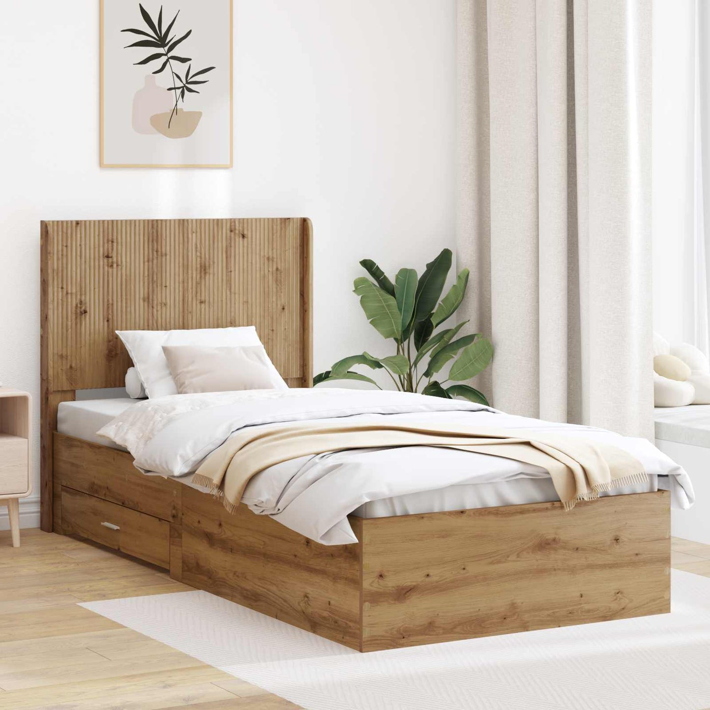 vidaXL Καλάθι με αποθήκη και κεφαλάρι Artisan Δρυς 100 x 200 cm
