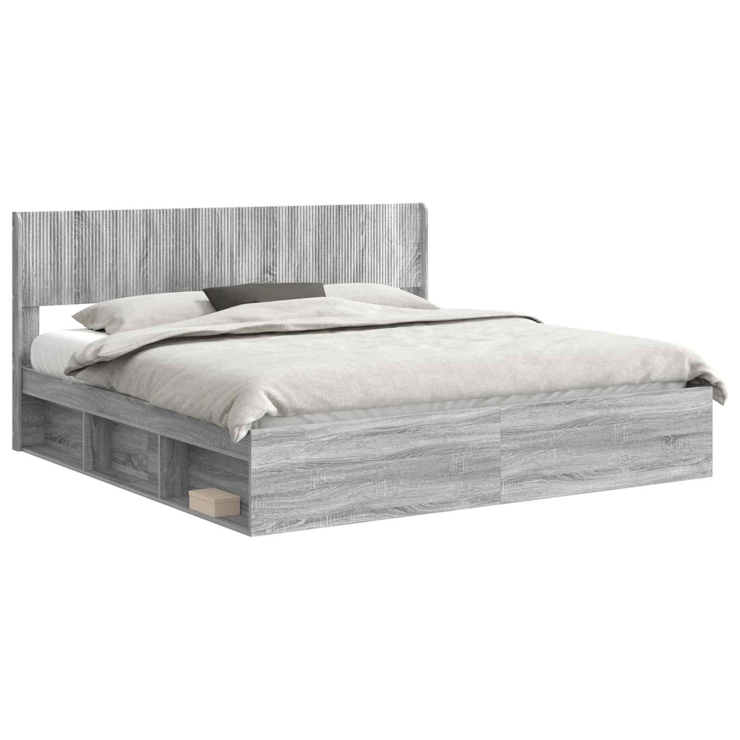 vidaXL Καλάθι με αποθήκη και κεφαλάρι 3 pcs Επεξεργασμένο Ξύλο