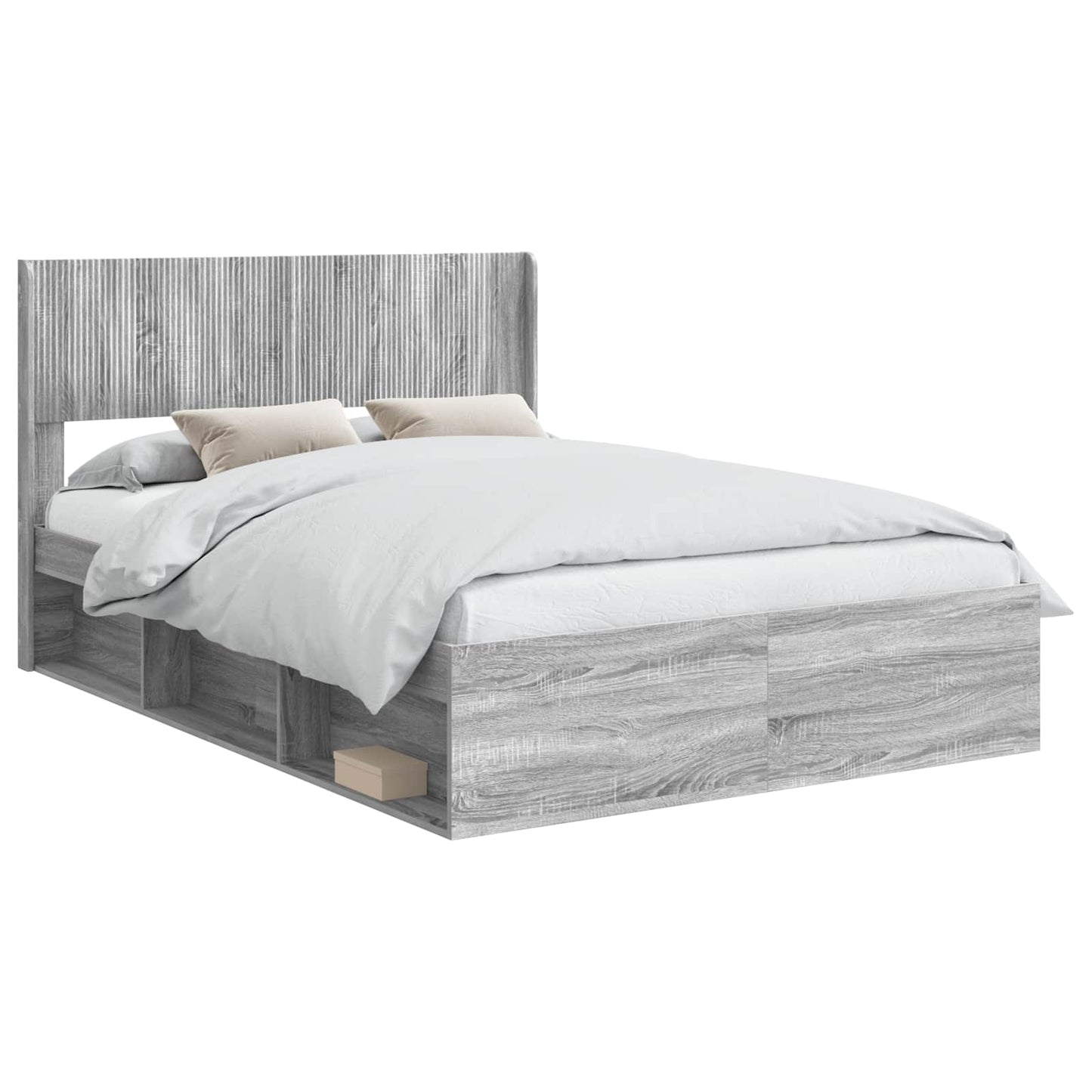 vidaXL Καλάθι με αποθήκη και κεφαλάρι Γκρι Sonoma 140 x 200 cm