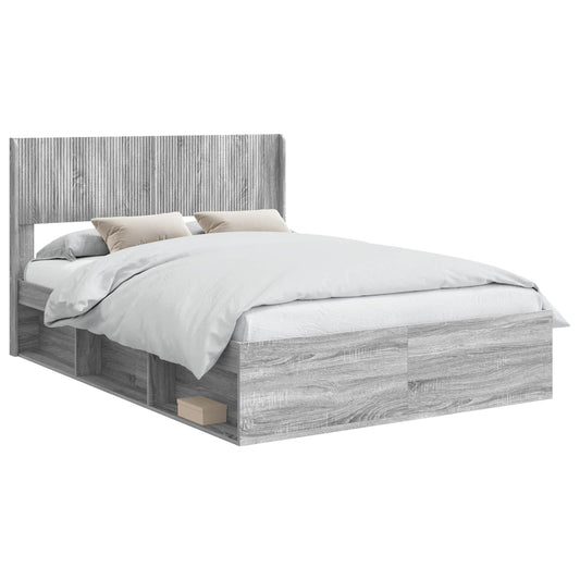 vidaXL Καλάθι με αποθήκη και κεφαλάρι Γκρι Sonoma 140 x 200 cm