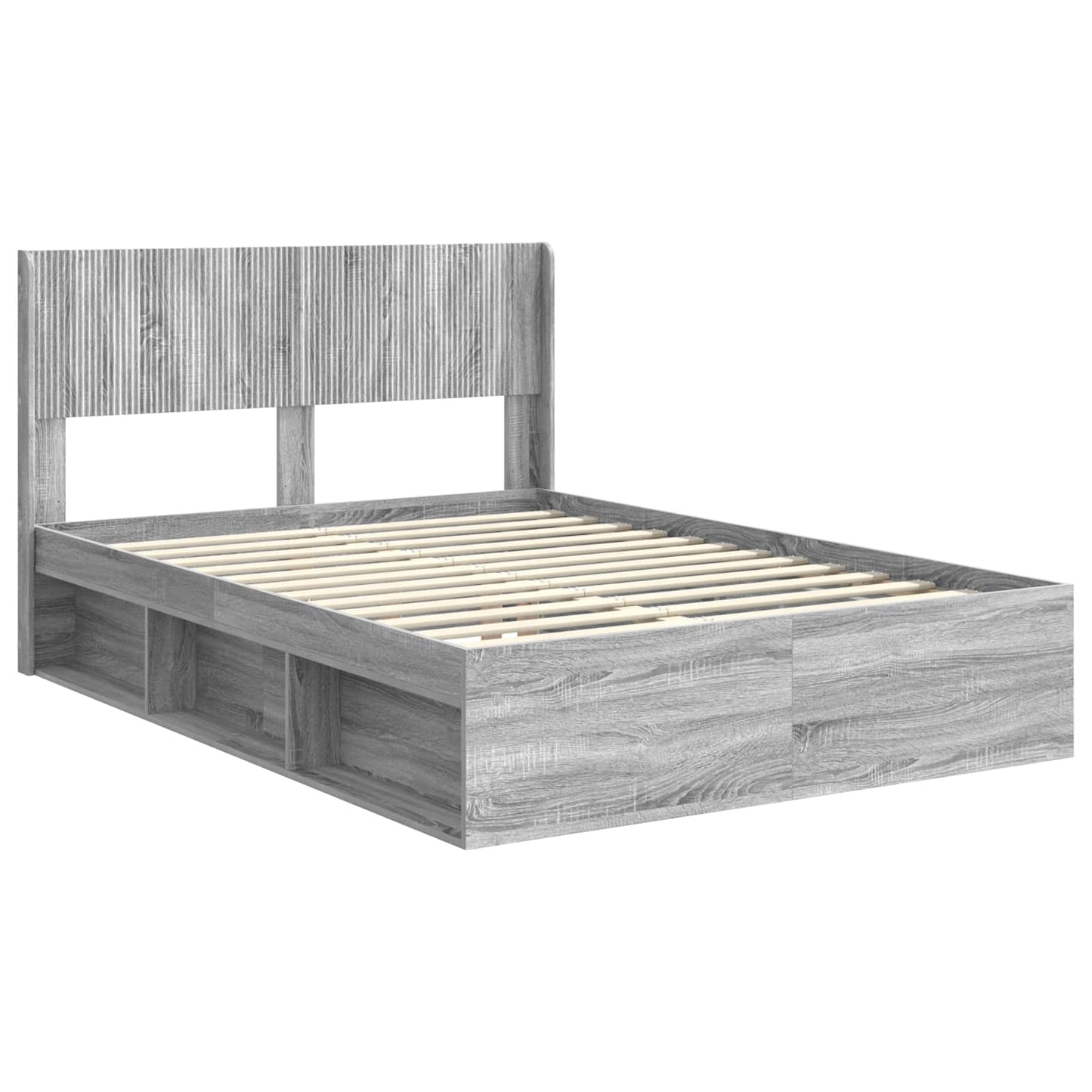 vidaXL Καλάθι με αποθήκη και κεφαλάρι Γκρι Sonoma 140 x 200 cm