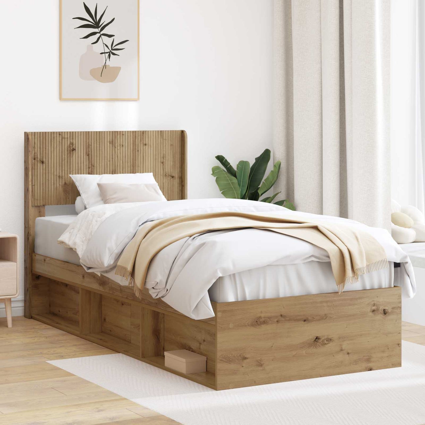 vidaXL Καλάθι με αποθήκη και κεφαλάρι Artisan Δρυς 100 x 200 cm
