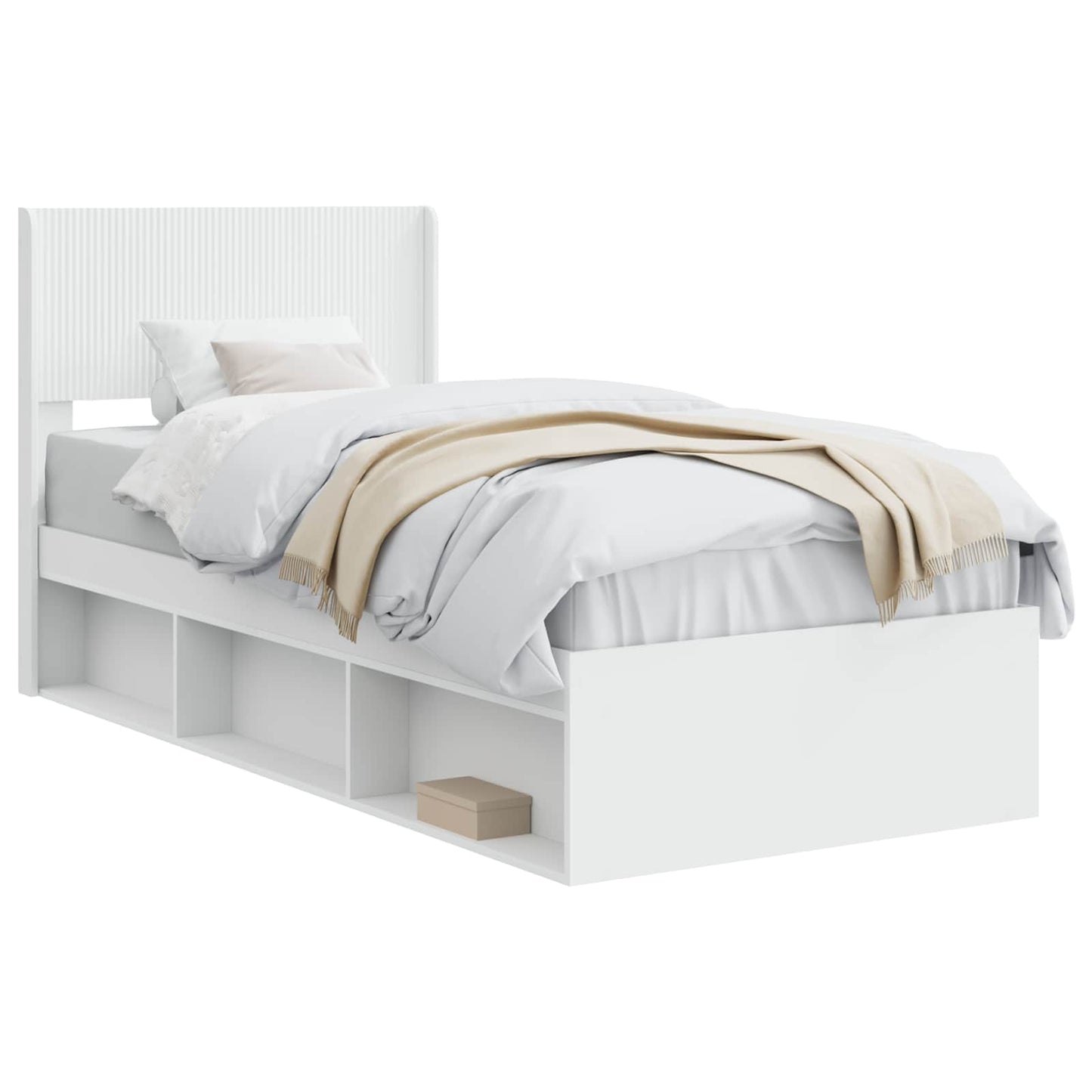 vidaXL Καλάθι με αποθήκη και κεφαλάρι Λευκό 90 x 200 cm