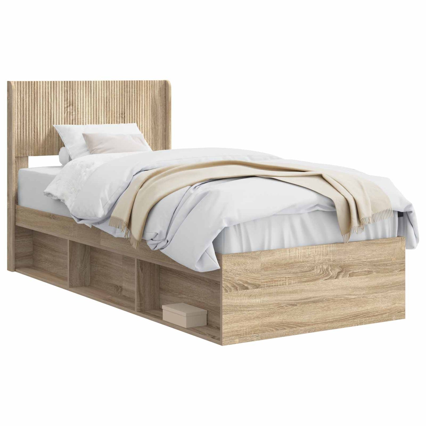 vidaXL Καλάθι με αποθήκη και κεφαλάρι Sonoma Δρυς 90 x 190 cm