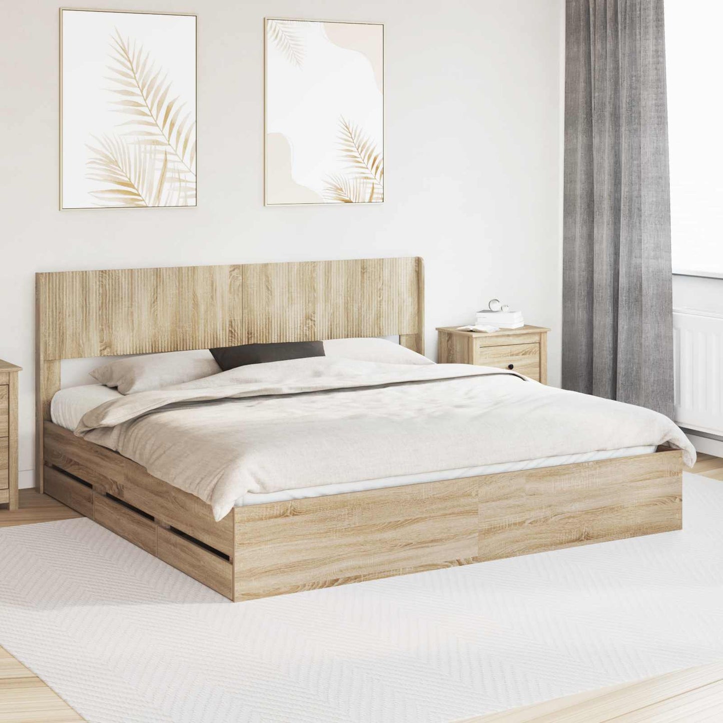 vidaXL Καλάθι με αποθήκη και κεφαλάρι Sonoma Δρυς 200 x 200 cm