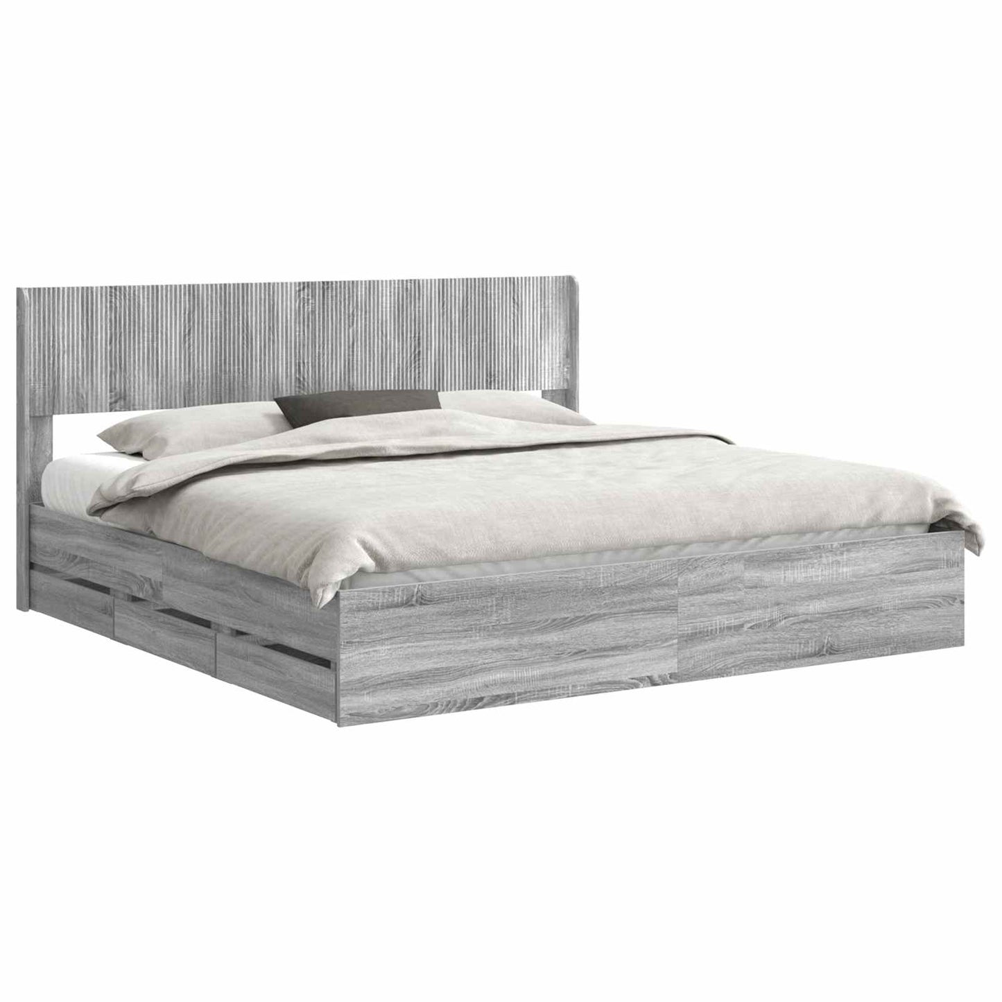 vidaXL Καλάθι με αποθήκη και κεφαλάρι Γκρι Sonoma 180 x 200 cm