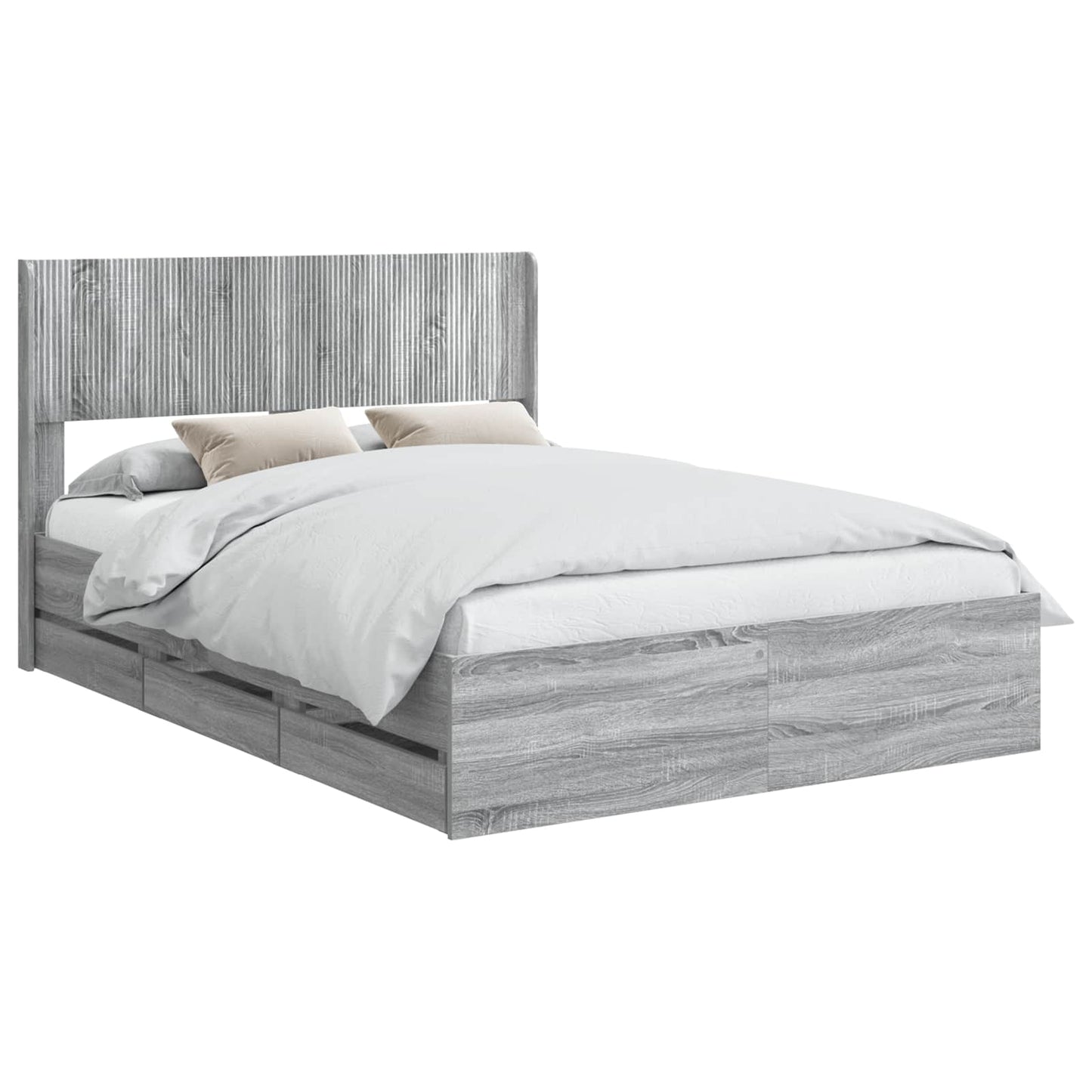 vidaXL Καλάθι με αποθήκη και κεφαλάρι Γκρι Sonoma 140 x 200 cm