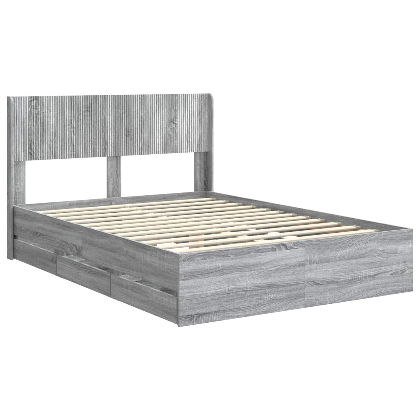 vidaXL Καλάθι με αποθήκη και κεφαλάρι Γκρι Sonoma 140 x 200 cm